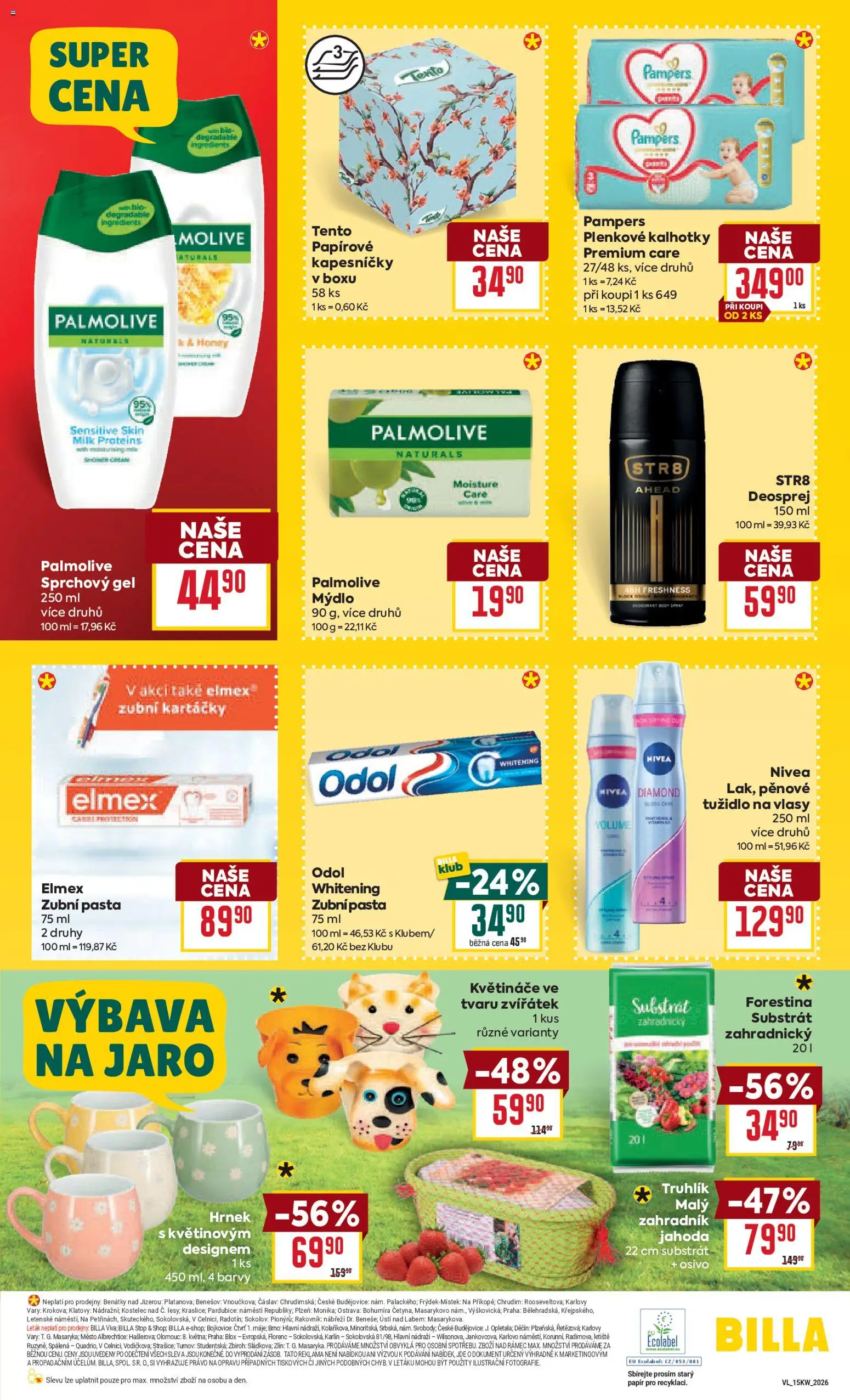 Billa Velký leták od 07.04.2026 | Strana: 28 | Produkty: Zubní pasta, Květináče, Hrnek, Plenkové kalhotky