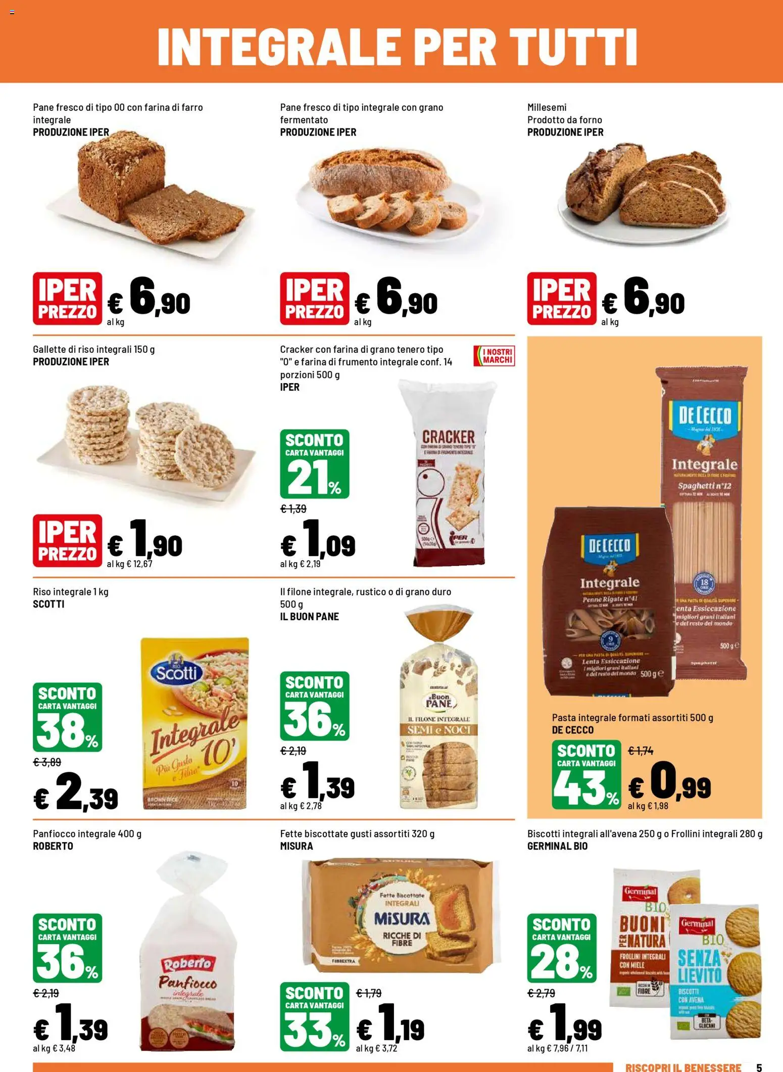 Volantino Iper del 16.04.2026 | Pagina: 5 | Prodotti: Noci, Forno, Frollini, Farro