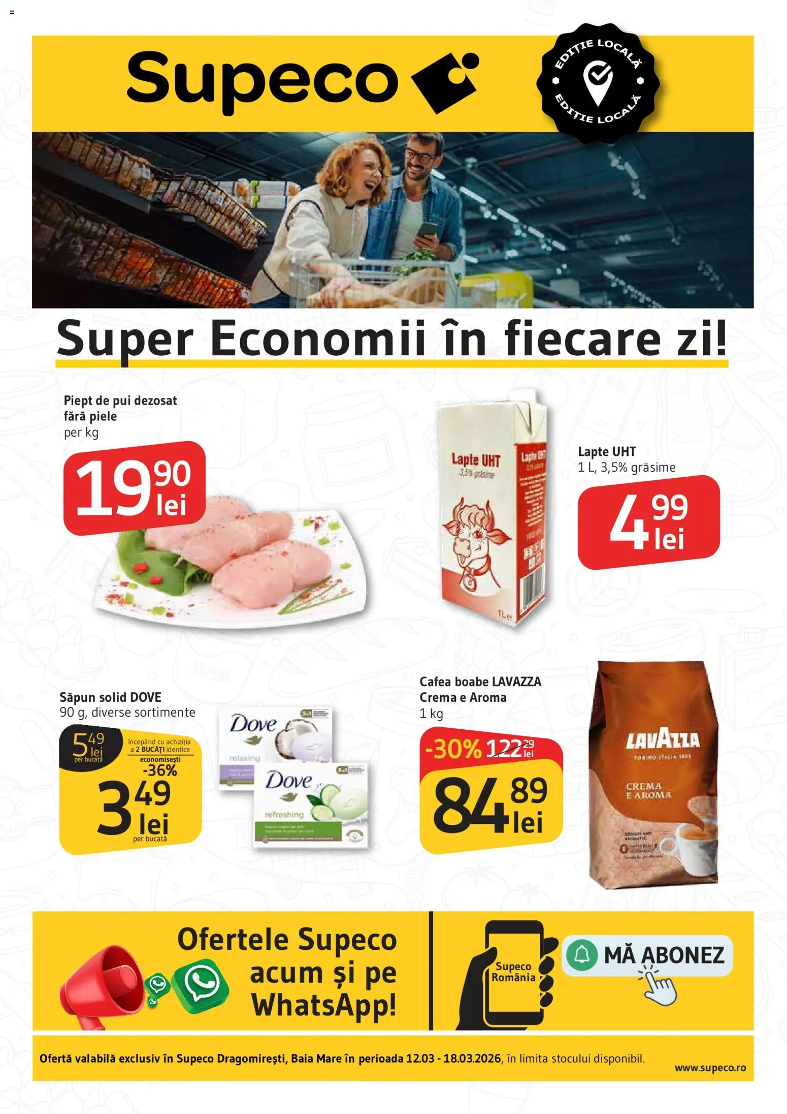 Noul catalog Supeco – valabil de la 12.03.2026 | Pagină: 1 | Produse: Lapte, Cremă, Cafea, Săpun