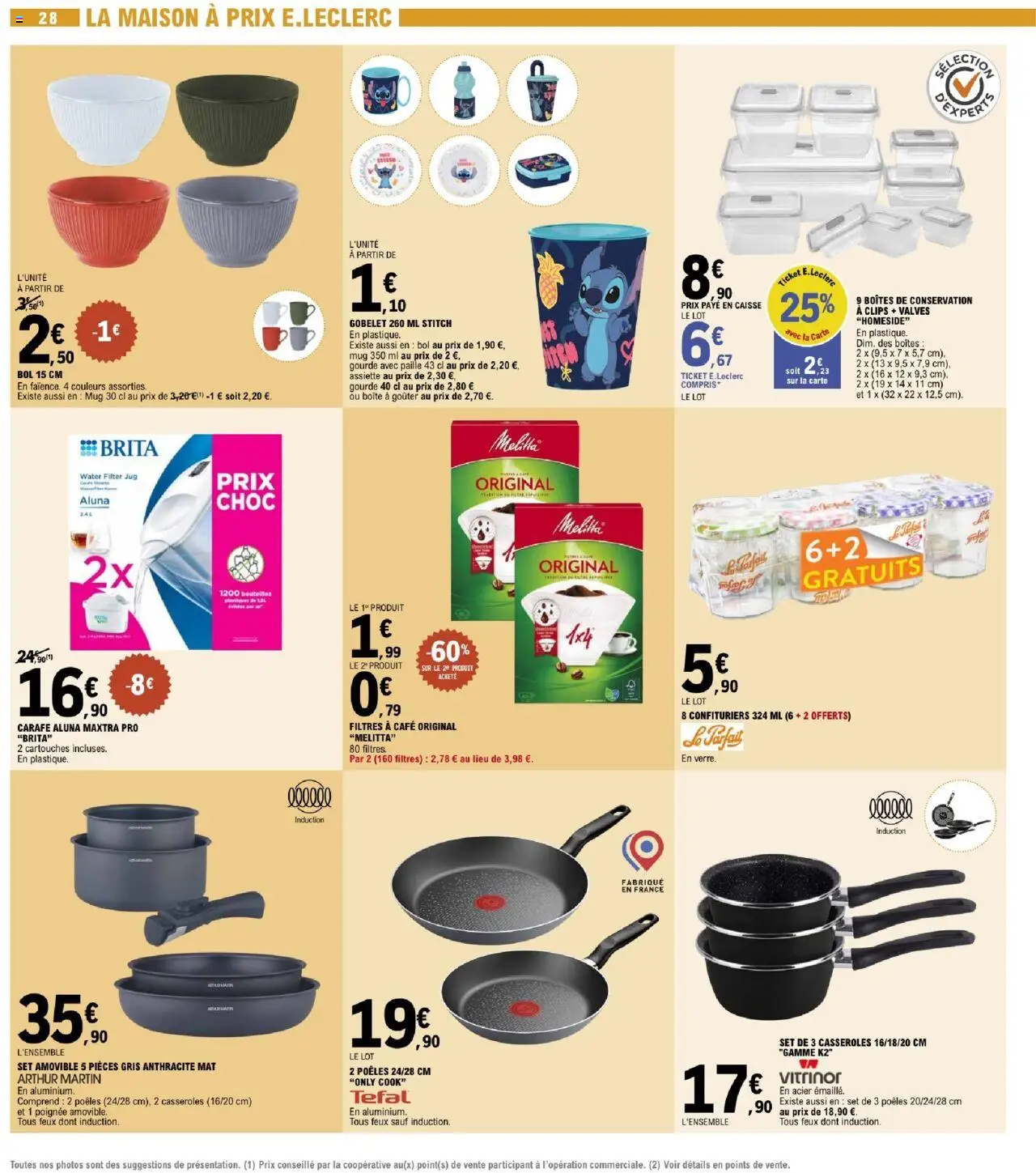  | Page: 28 | Produits: Casseroles, Bol, Tefal, Café