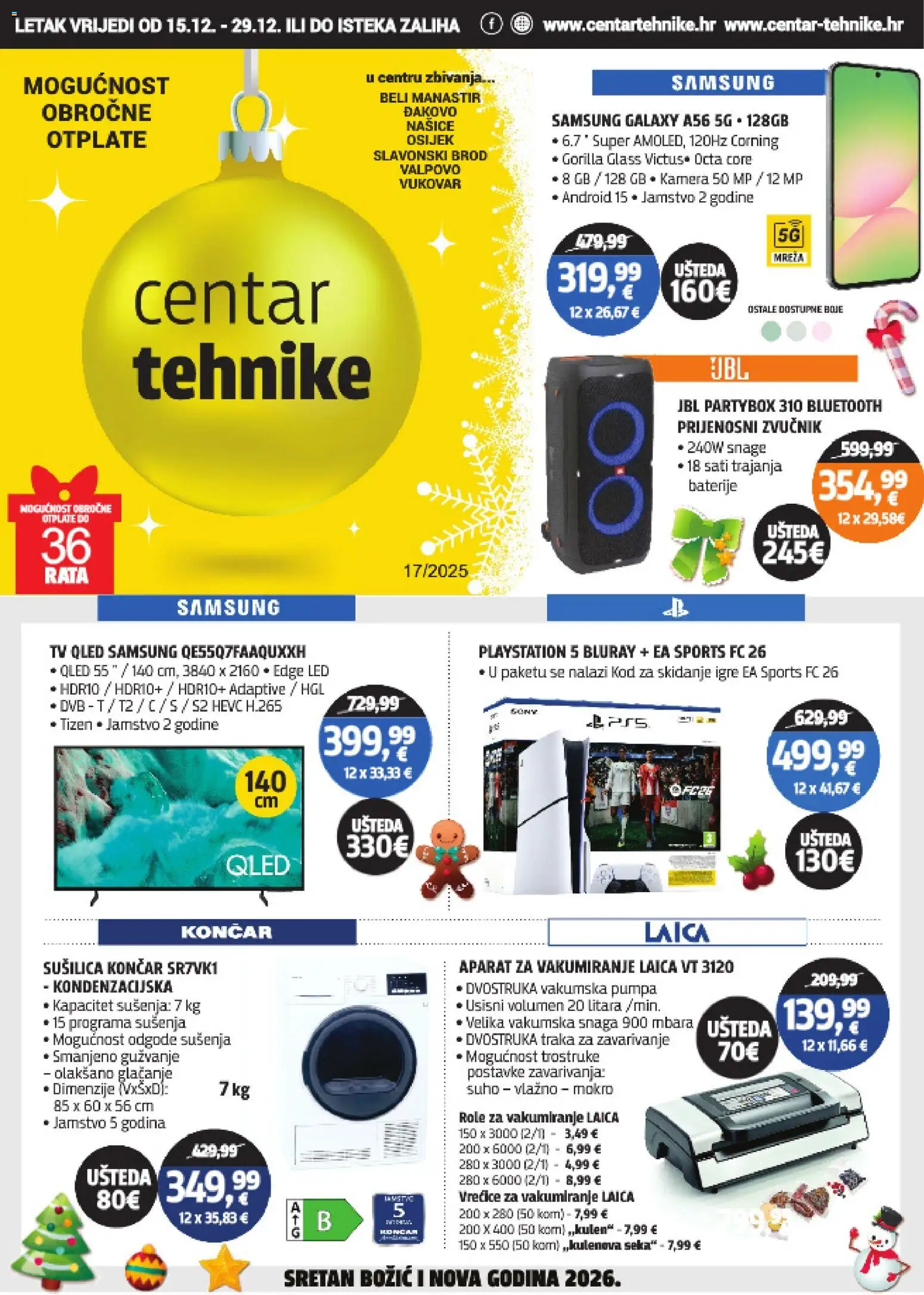 Centar Tehnike katalog | vrijedi od 15.12.2025 | Stranica: 1 | Proizvodi: Role, Baterije, Zvučnik, Sušilica