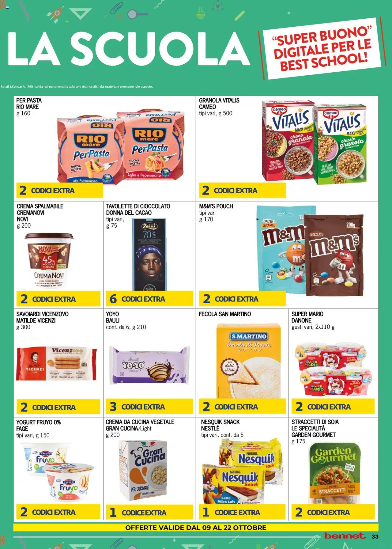 Volantino bennet del 09.10.2025 | Pagina: 33 | Prodotti: Patate, Latte, Nocciole, Cacao