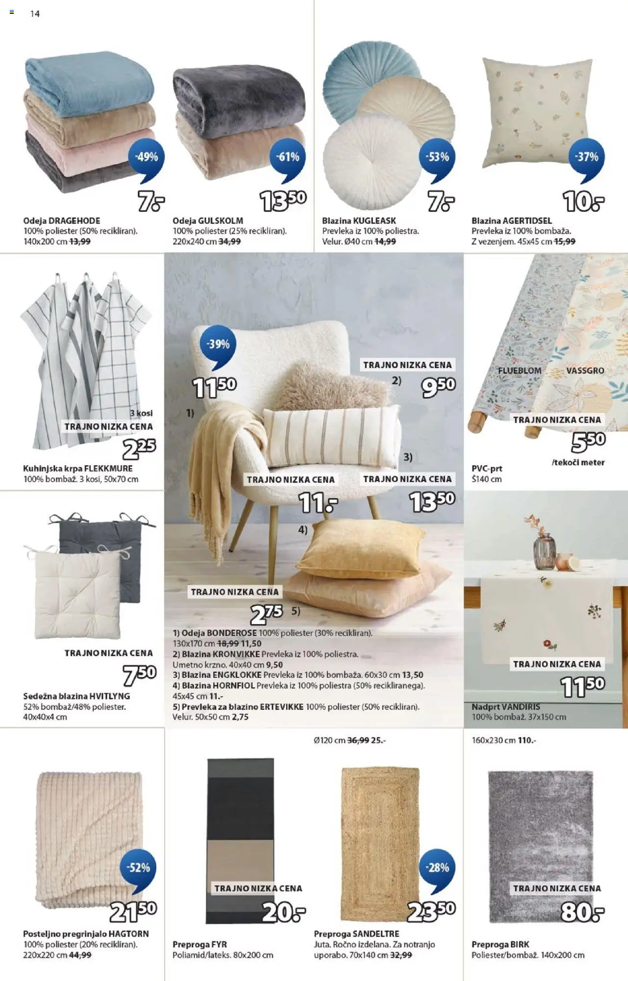 Novi JYSK katalog ponudbe – veljaven od 01.10.2025 | Stran: 14 | Izdelki: Pregrinjalo, Blazina, Odeja, Preproga