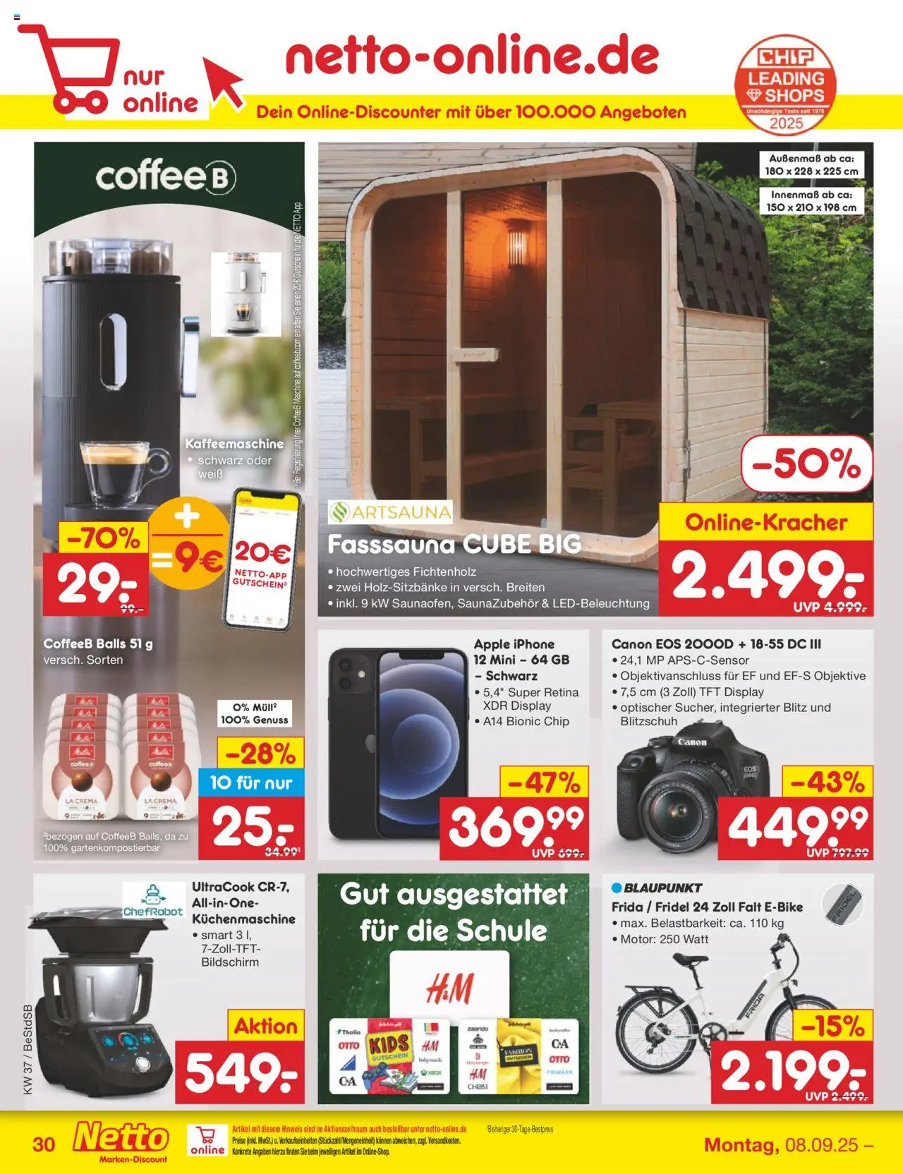 Netto Marken-Discount Prospekt 	 – gültig ab 08.09.2025 | Seite: 46 | Produkte: Kaffeemaschine, Iphone, Apple, Bildschirm