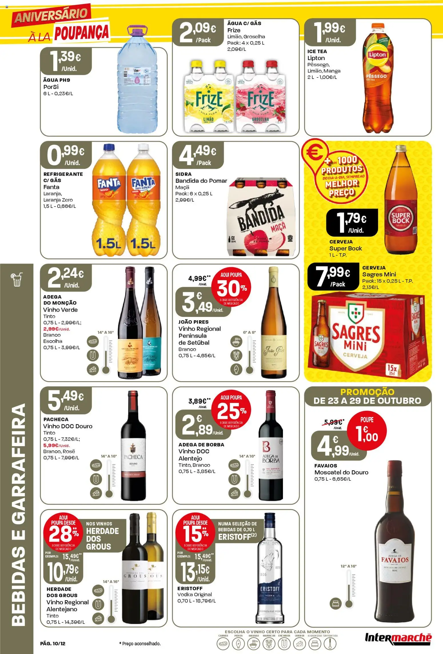 Intermarché Folheto Mini │ válido de 23.10.2025 | Página: 10 | Produtos: Agua, Refrigerante, Vinho, Vodka