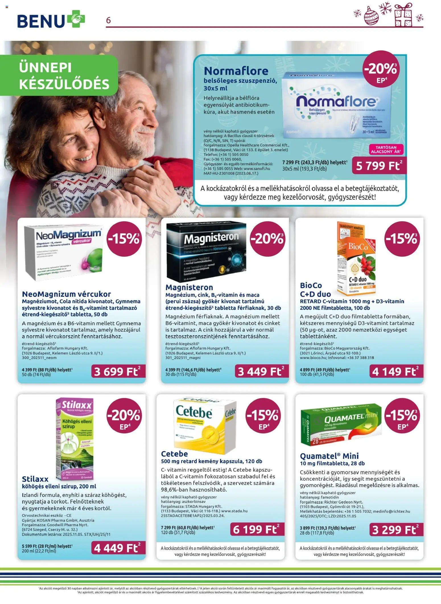 BENU Gyógyszertárak akciós ujság - amely érvényes a következő dátumtól: 01.12.2025 | Oldal: 6