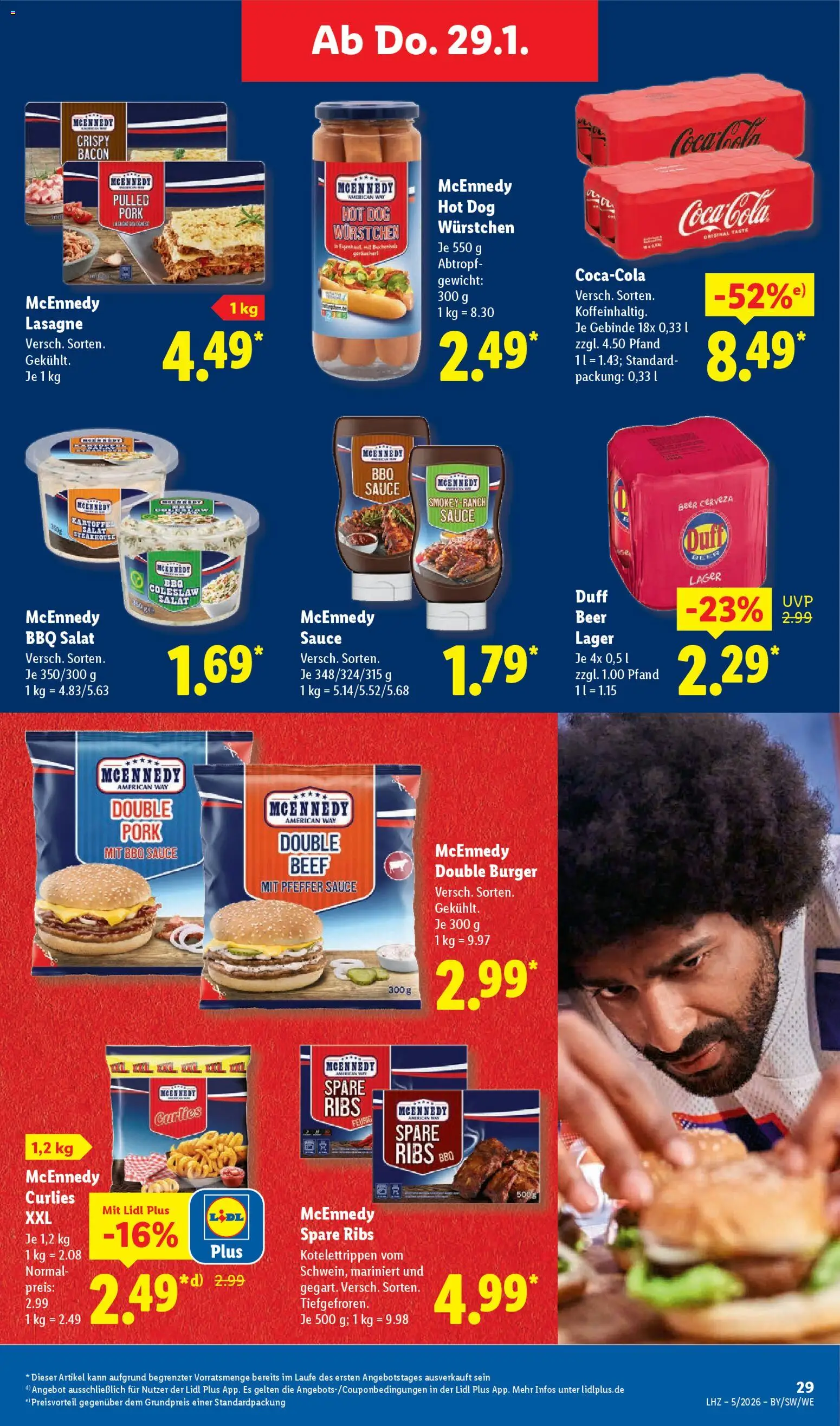 Lidl Prospekt Gundelsheim – gültig ab 26.01.2026 | Seite: 51 | Produkte: Spare ribs, Burger, Pfeffer, Salat