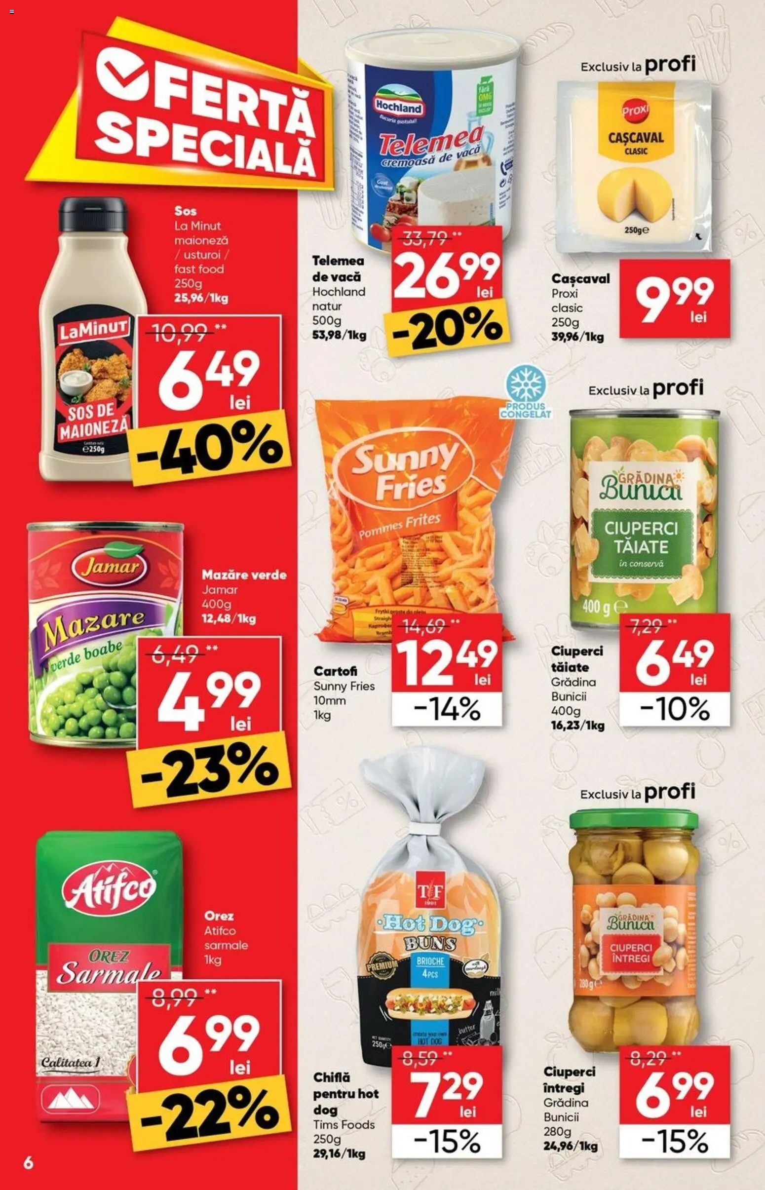 Noul catalog Profi – valabil de la 26.11.2025 | Pagină: 6 | Produse: Ciuperci, Chiflă, Orez, Maioneză