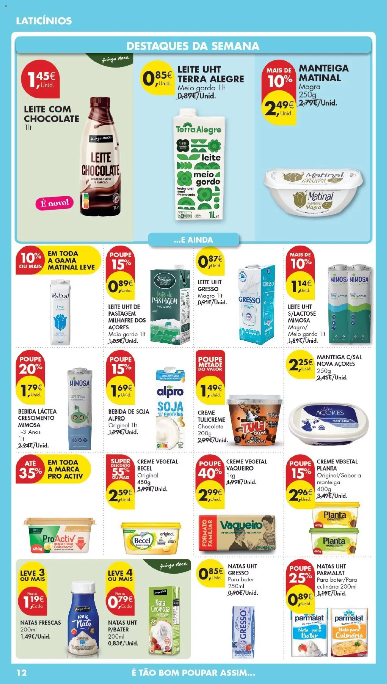 Pingo Doce Poupe Esta Semana Madeira │ válido de 31.03.2026 | Página: 12 | Produtos: Cálcio, Leite, Creme, Bebida