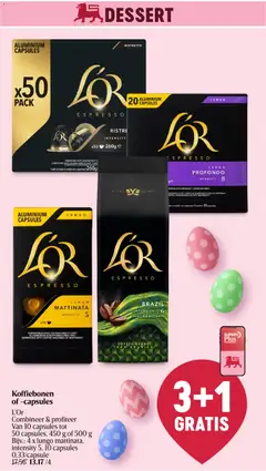 Koffiebonen of -capsules L'Or, Combineer & profiteer Van 10 capsules tot 50 capsules, 450 g of 500 g Bijv.: 4 x lungo mattinata, intensity 5, 10 capsules - Voorbeeld van een folder van Delhaize, geldig van 02.04.2026 | Pagina: 29 | Producten: Rooibos tea, Koffiebonen