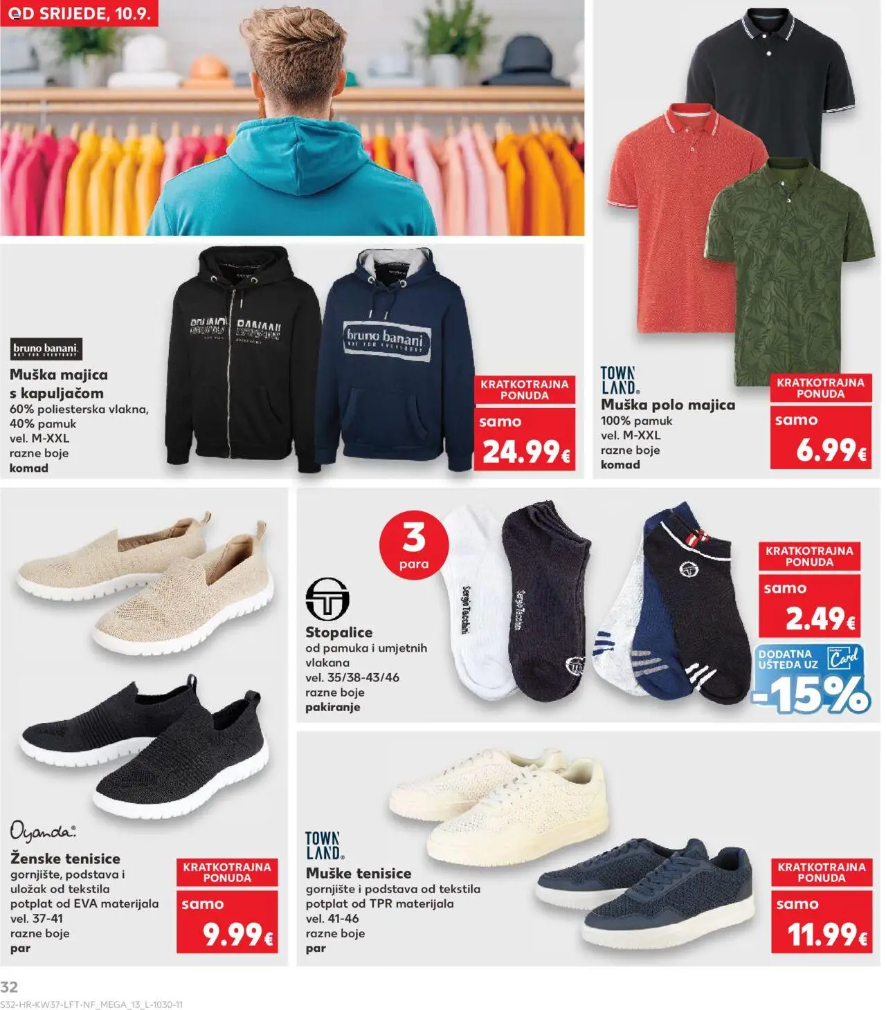 Kaufland katalog | vrijedi od 10.09.2025 | Stranica: 32 | Proizvodi: Majica s kapuljačom, Majica, Tenisice