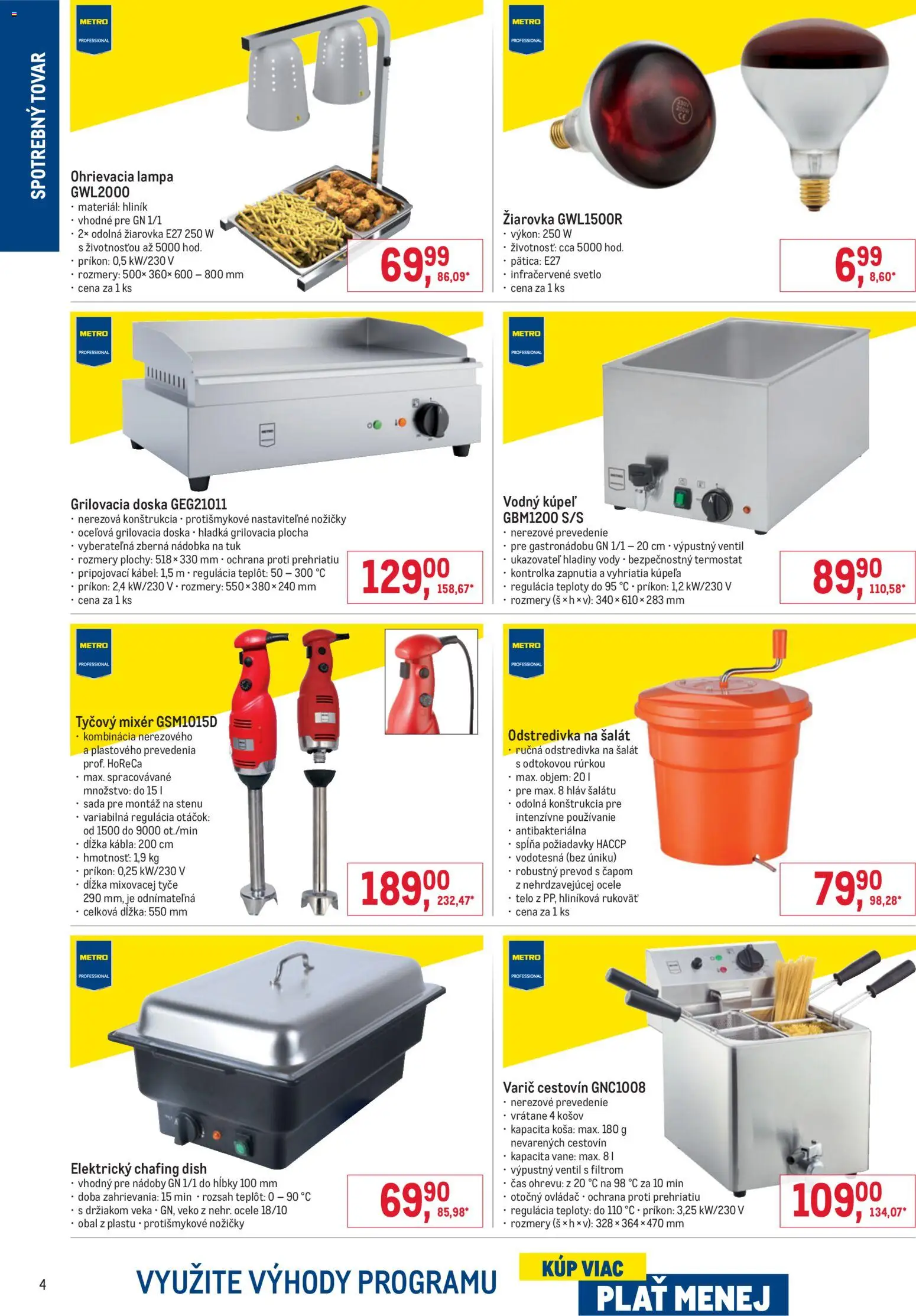 Nové Metro akcie – leták je platný od 08.04.2026 | Strana: 4 | Produkty: Lampa, Žiarovka, Svetlo, Ventil