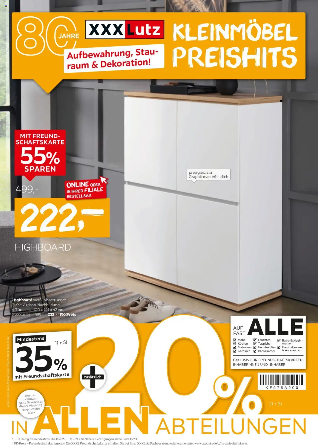 XXXL Lutz Kleinmöbel Preishits - gültig ab dem 11.08.2025 | Seite: 1 | Produkte: HIghboard
