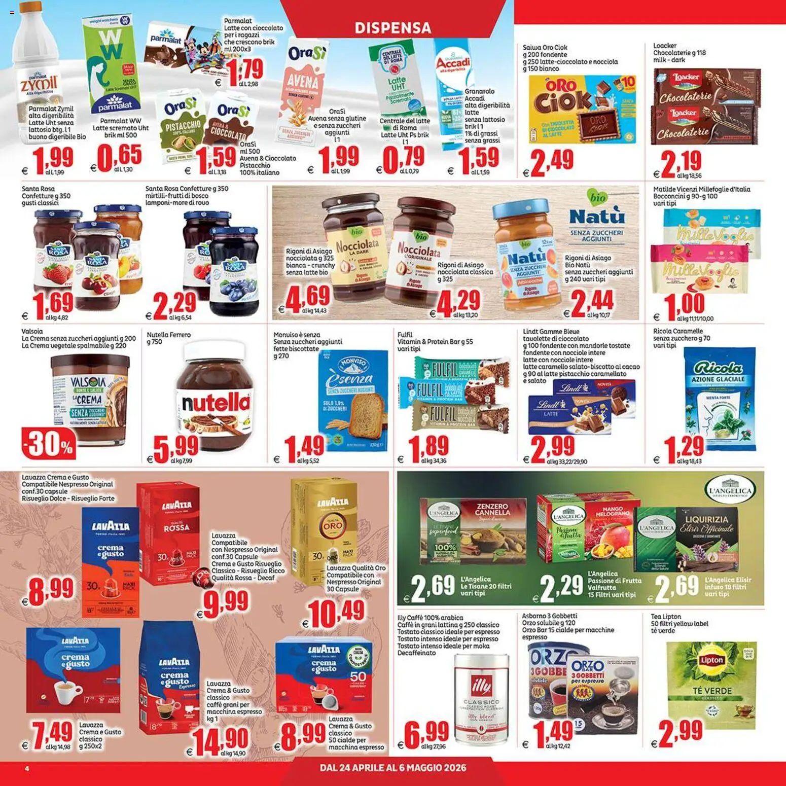 Volantino Elite Supermercati del 24.04.2026 | Pagina: 4 | Prodotti: Crema, Mandorle, Cacao, Albicocche