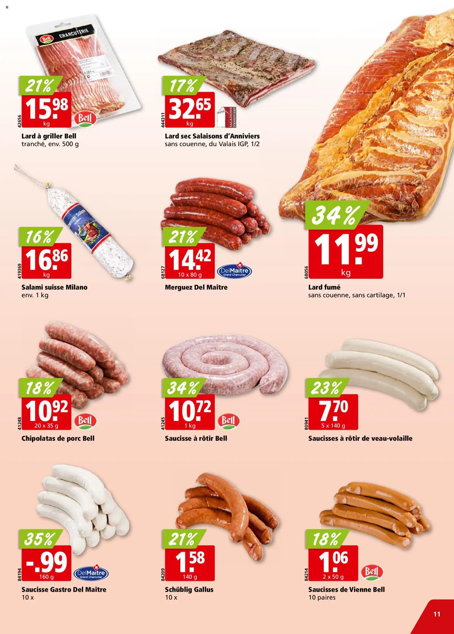 Aligro Aktionen Chavannes, Matran, Genève, Sion – gültig ab 02.02.2026 | Seite: 11 | Produkte: Salami, Griller