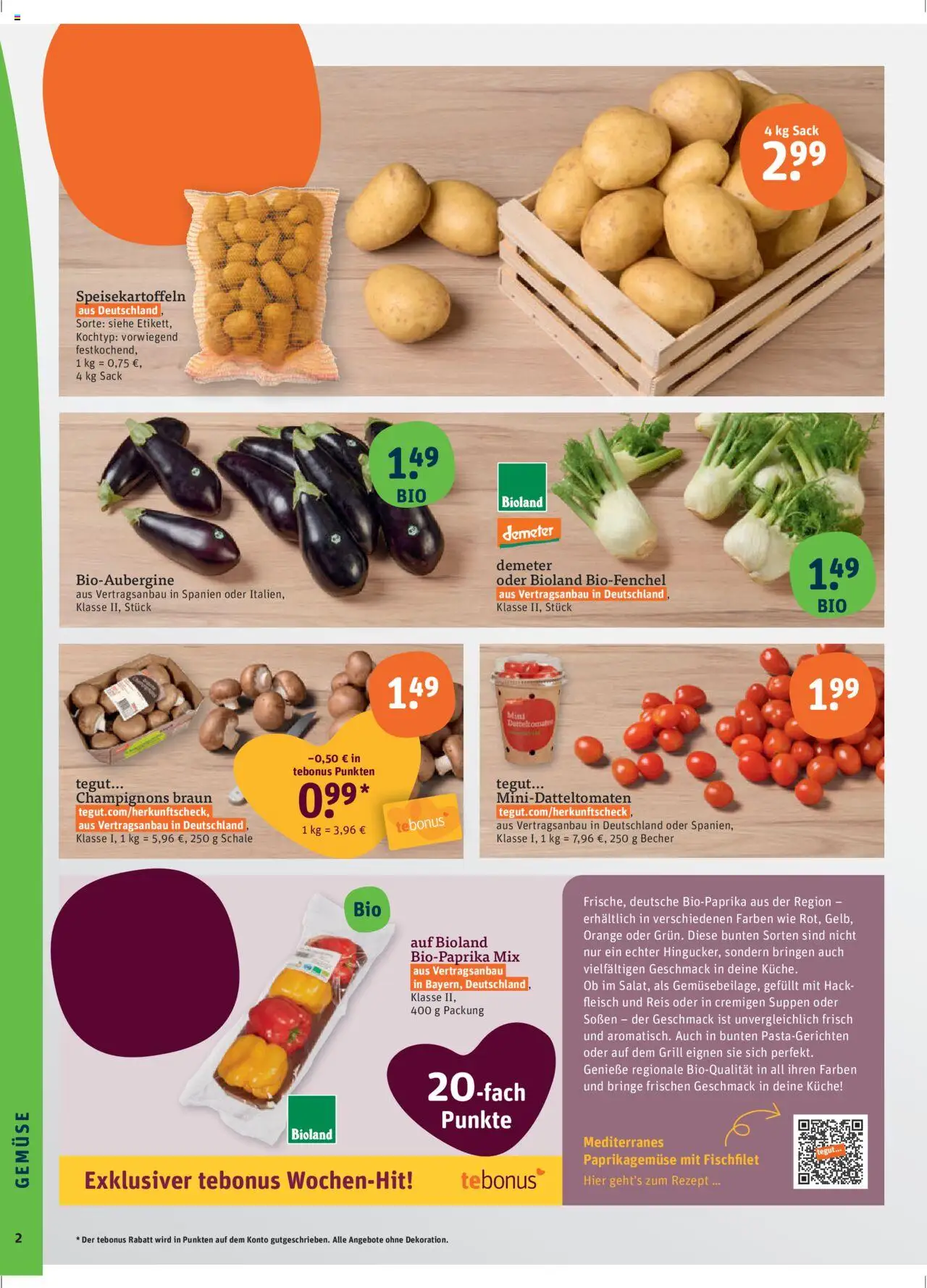 Tegut Prospekt - gültig ab dem 21.08.2025 | Seite: 4 | Produkte: Grill, Champignons, Gemüse, Fleisch