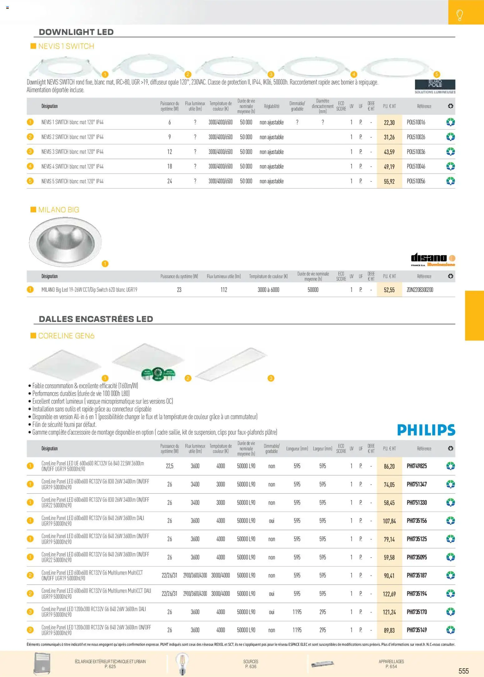 {H1} | Page: 47 | Produits: Connecteur, Diffuseur, Plâtre, Cadre
