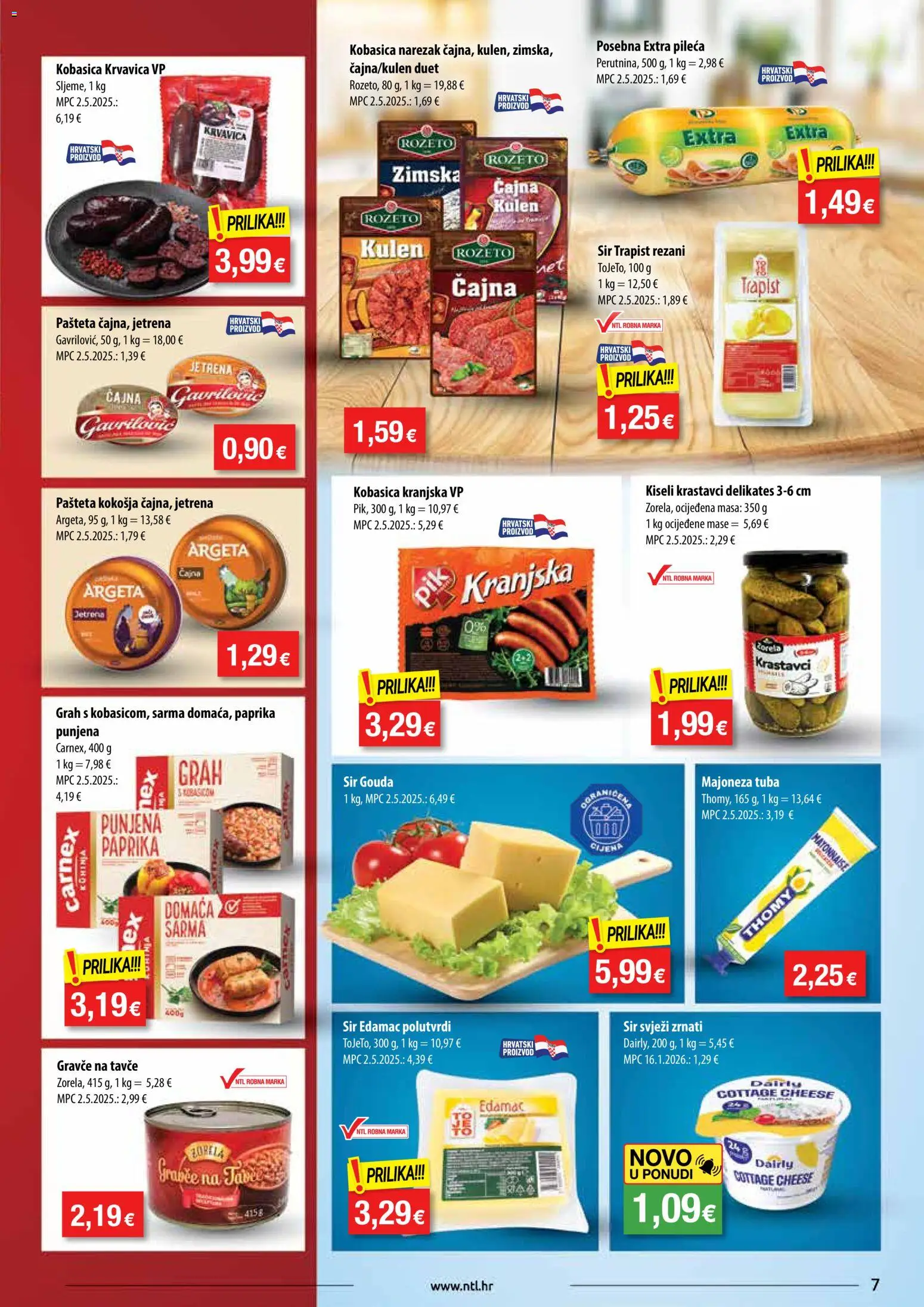NTL katalog | vrijedi od 28.01.2026 | Stranica: 7 | Proizvodi: Trapist, Narezak, Kulen, Gouda