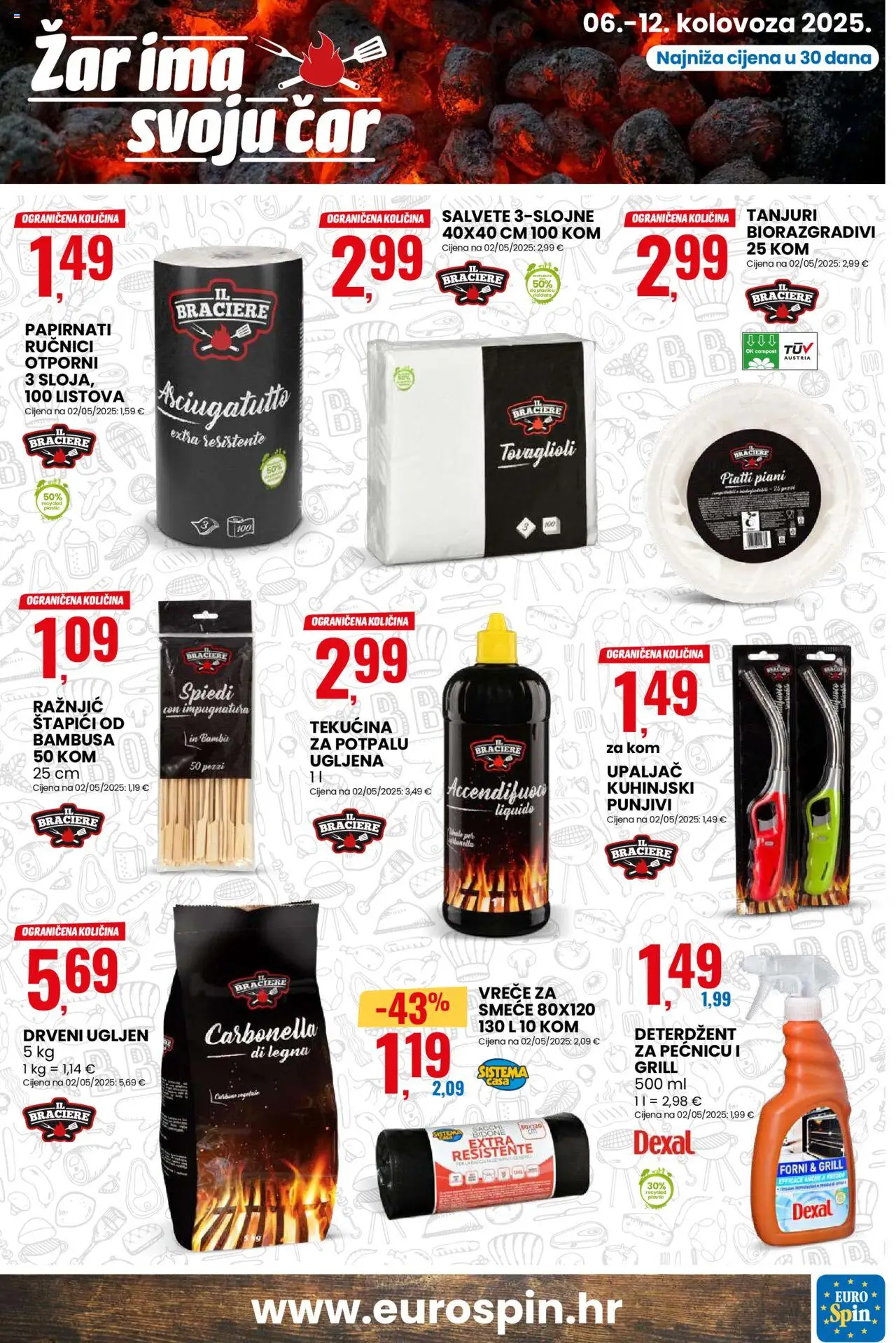 Eurospin katalog | vrijedi od 06.08.2025 | Stranica: 21 | Proizvodi: Deterdžent, Papirnati ručnici, Salvete, Vreće za smeće