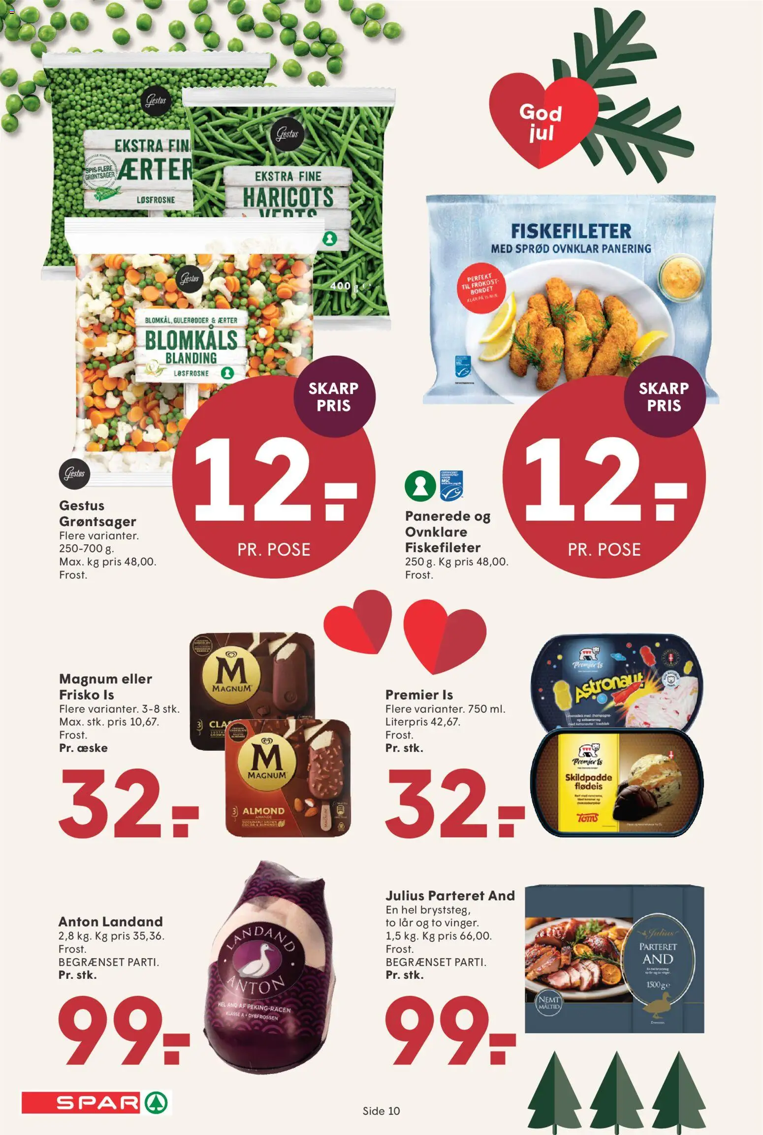 Spar tilbudsavis – gyldig fra 07.11.2025 | Side: 10 | Produkter: Gulerødder, Flødeis, Is, Ærter