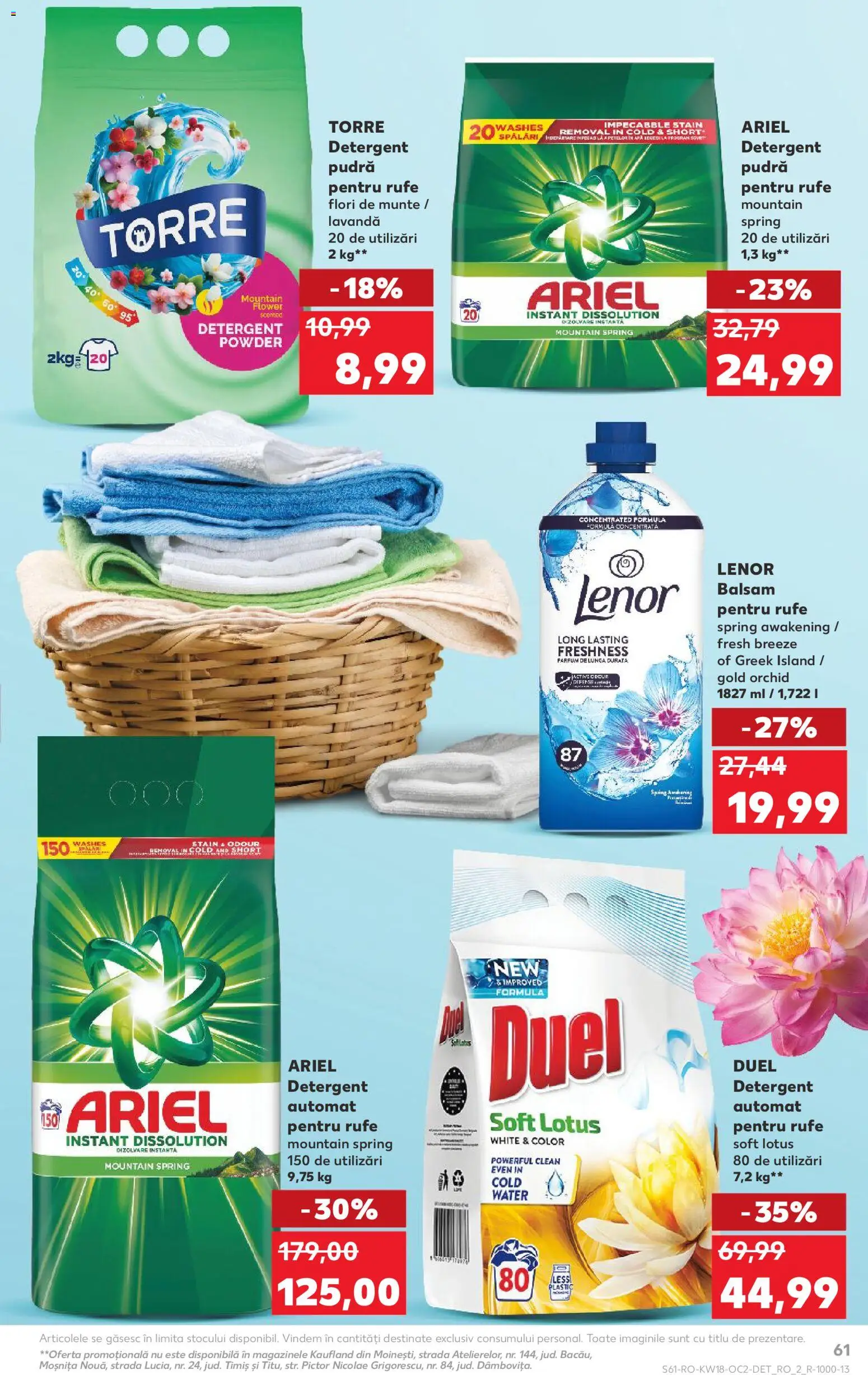 Kaufland RO akciós ujság - amely érvényes a következő dátumtól: 29.04.2026 | Oldal: 61 | Termékek: Ariel, Parfüm