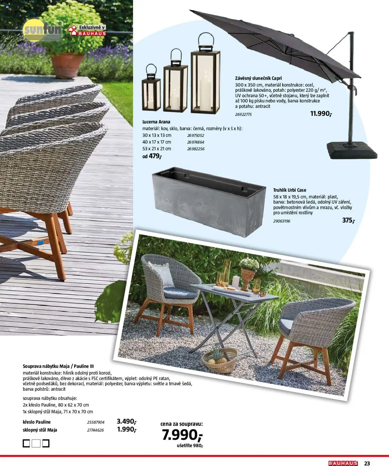 Bauhaus katalog Zahradní nábytek od 01.04.2025 | Strana: 23 | Produkty: Truhlík, Rostliny, Křeslo, Stůl