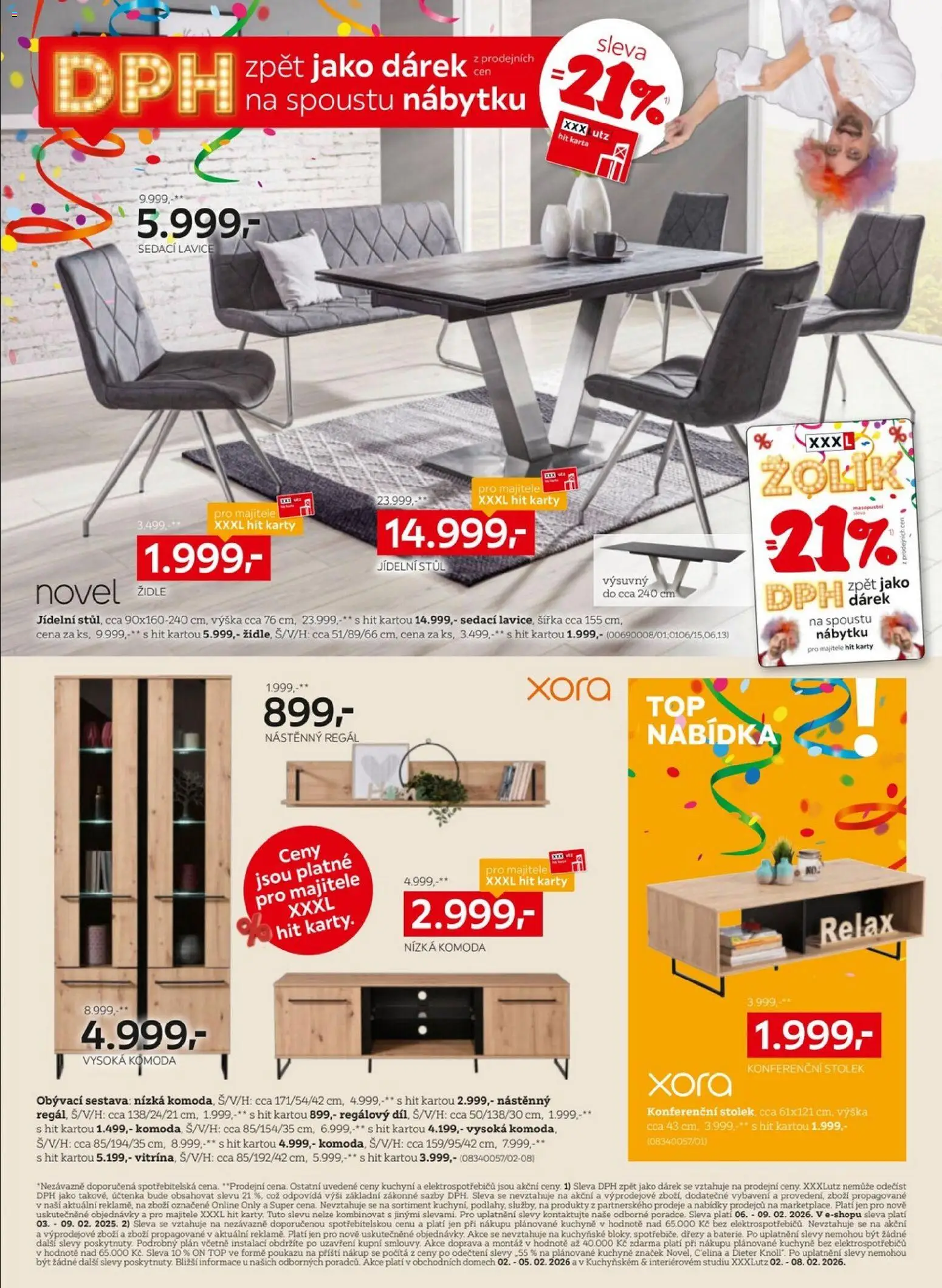 XXXLutz leták - DPH zpět jako dárek od 02.02.2026 | Strana: 2 | Produkty: Konferenční stolek, Karty, Lavice, Kuchyně