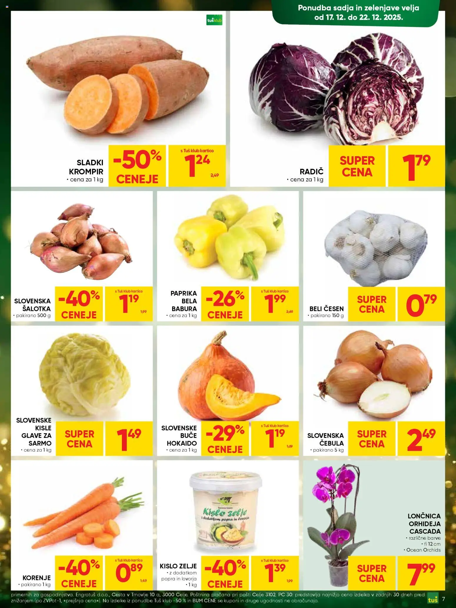Novi Tuš katalog ponudbe – veljaven od 17.12.2025 | Stran: 7 | Izdelki: Buče, Krompir, Cebula, Cesen