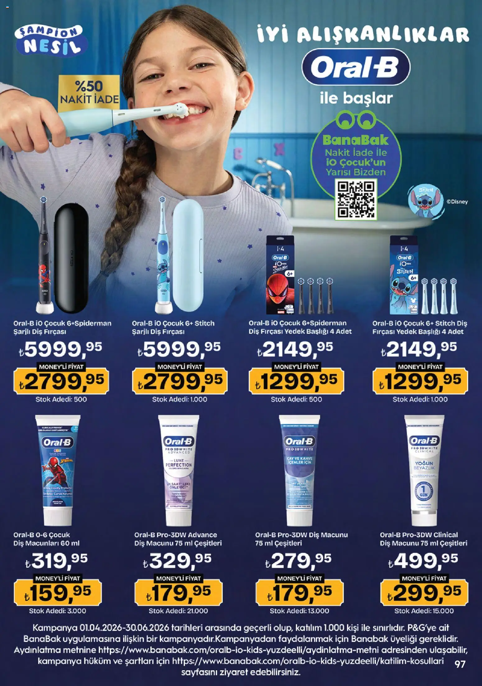 Migros Katalog - 5M Migroskop Dijital - 16.04.2026 tarihinden itibaren geçerlidir | Sayfa: 97 | Ürünler: Diş macunu, Diş fırçası, Çay, Saat