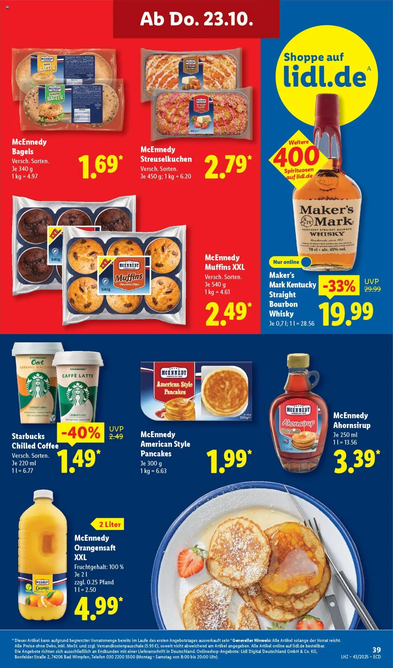 Lidl - Prospekt – gültig ab 20.10.2025 | Seite: 57 | Produkte: Bad, Starbucks, Orangensaft, Chips