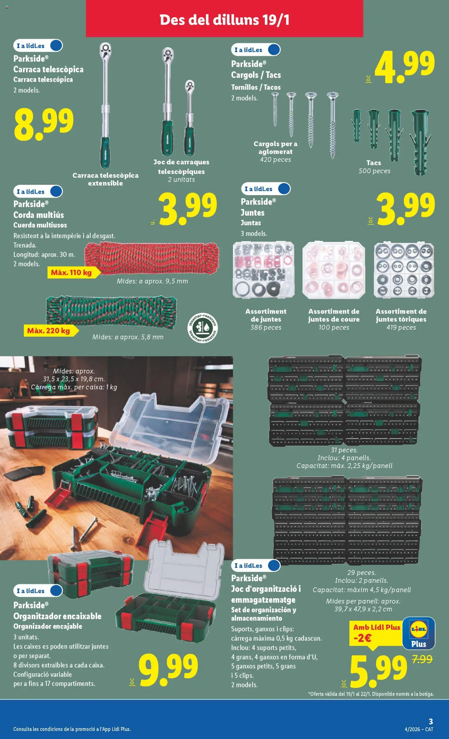 Lidl folleto de bazar │ válido desde el 19.01.2026 | Página: 5 | Productos: Organizador, Tacos