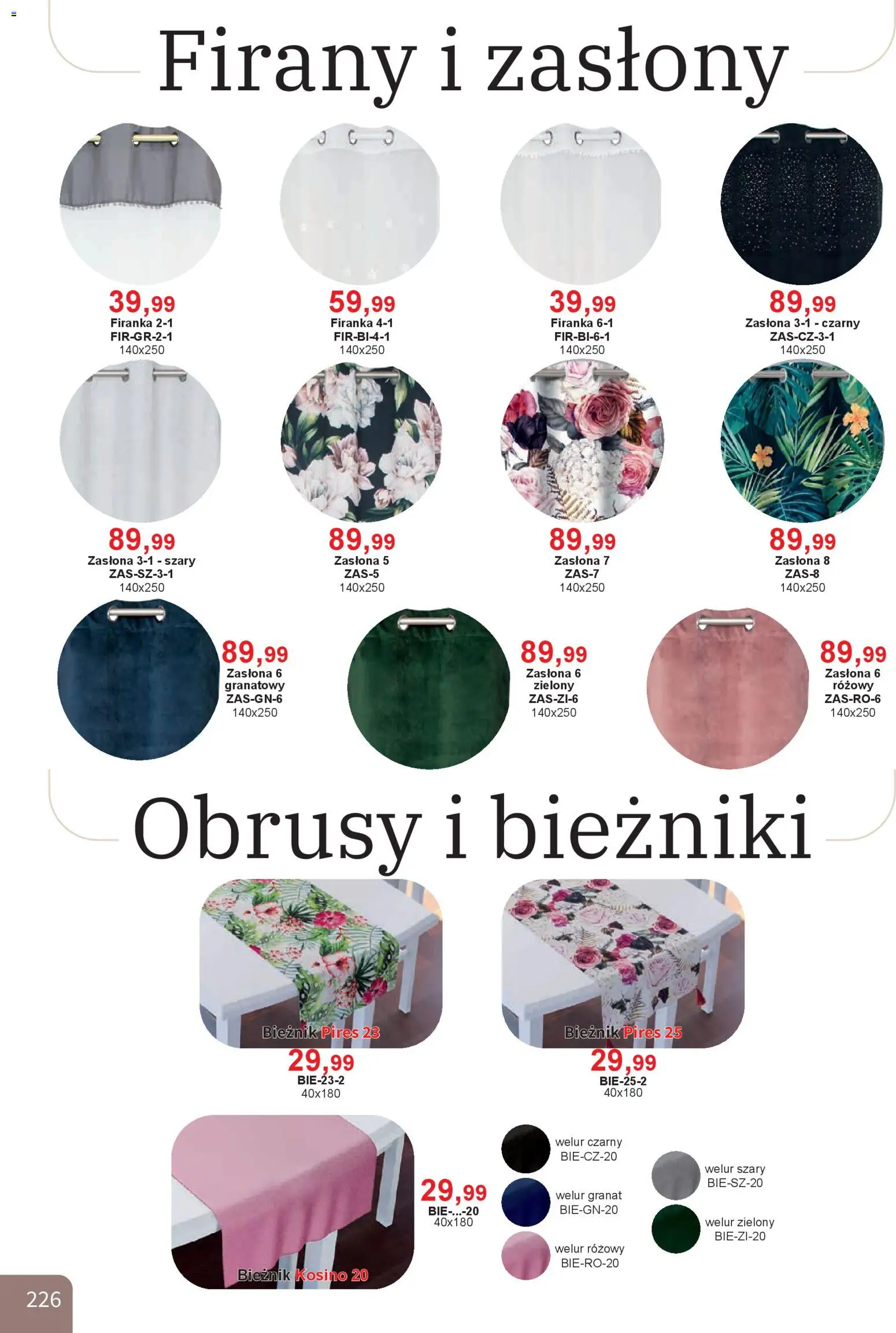 Bodzio Katalog od 01.01.2026 | Strona: 226 | Produkty: Firany, Zasłony