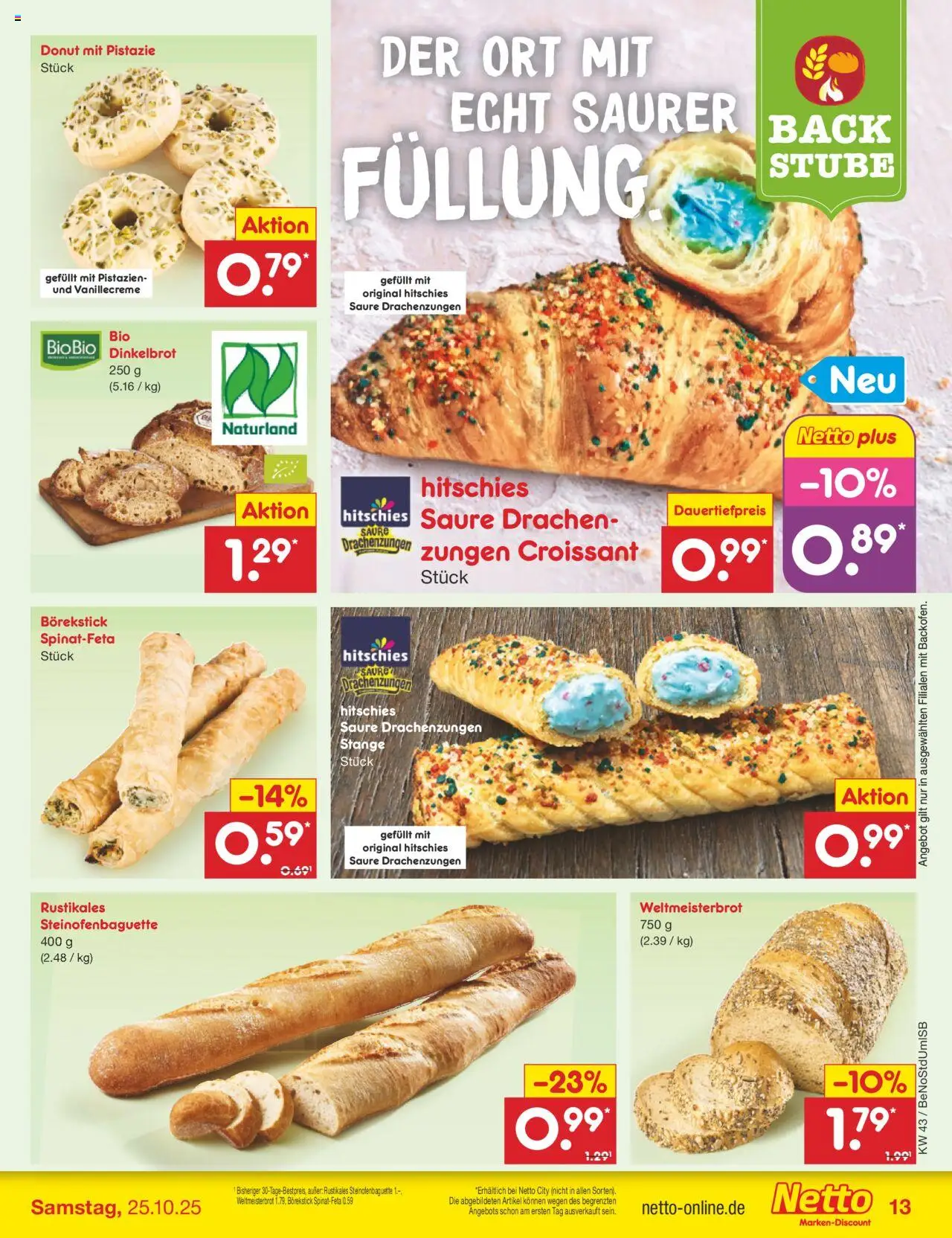 Netto Marken-Discount Prospekt 	 – gültig ab 20.10.2025 | Seite: 19 | Produkte: Pistazien, Croissant