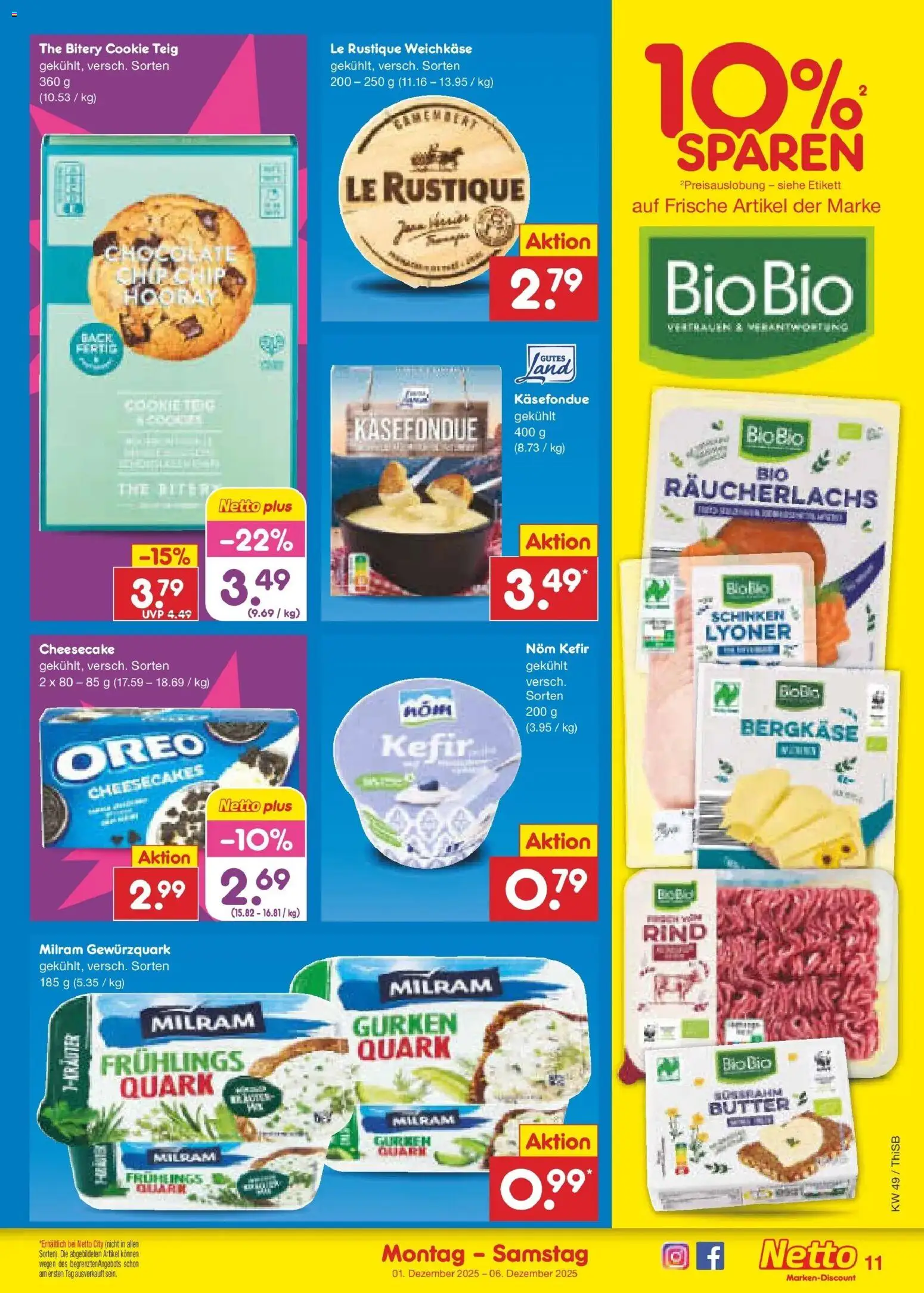 Netto Marken-Discount prospekt Spremberg	 – gültig ab 01.12.2025 | Seite: 11 | Produkte: Kefir, Räucherlachs, Milram, Gurken