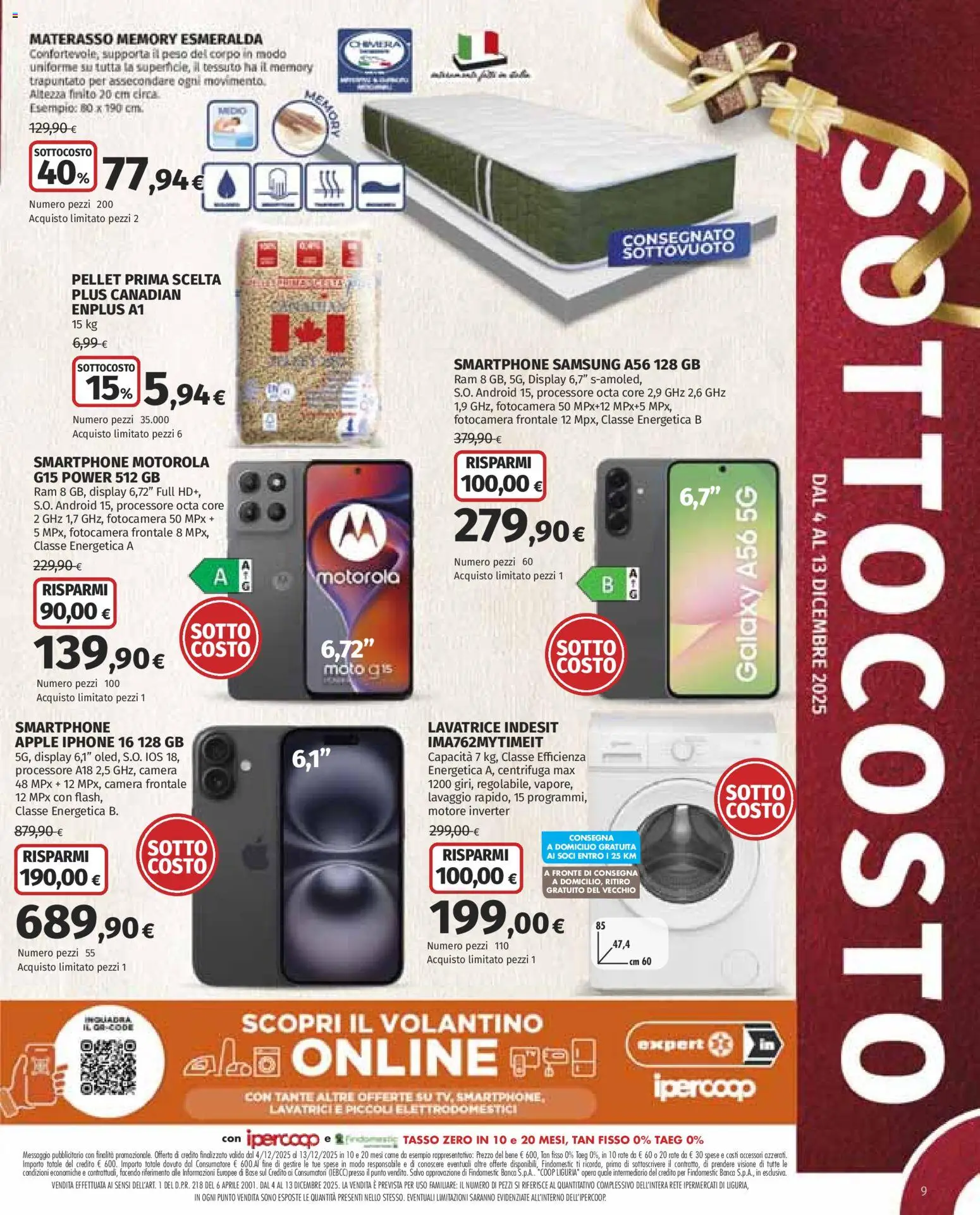 Volantino Ipercoop del 04.12.2025 | Pagina: 9 | Prodotti: Iphone, Pellet, Lavatrice, Samsung