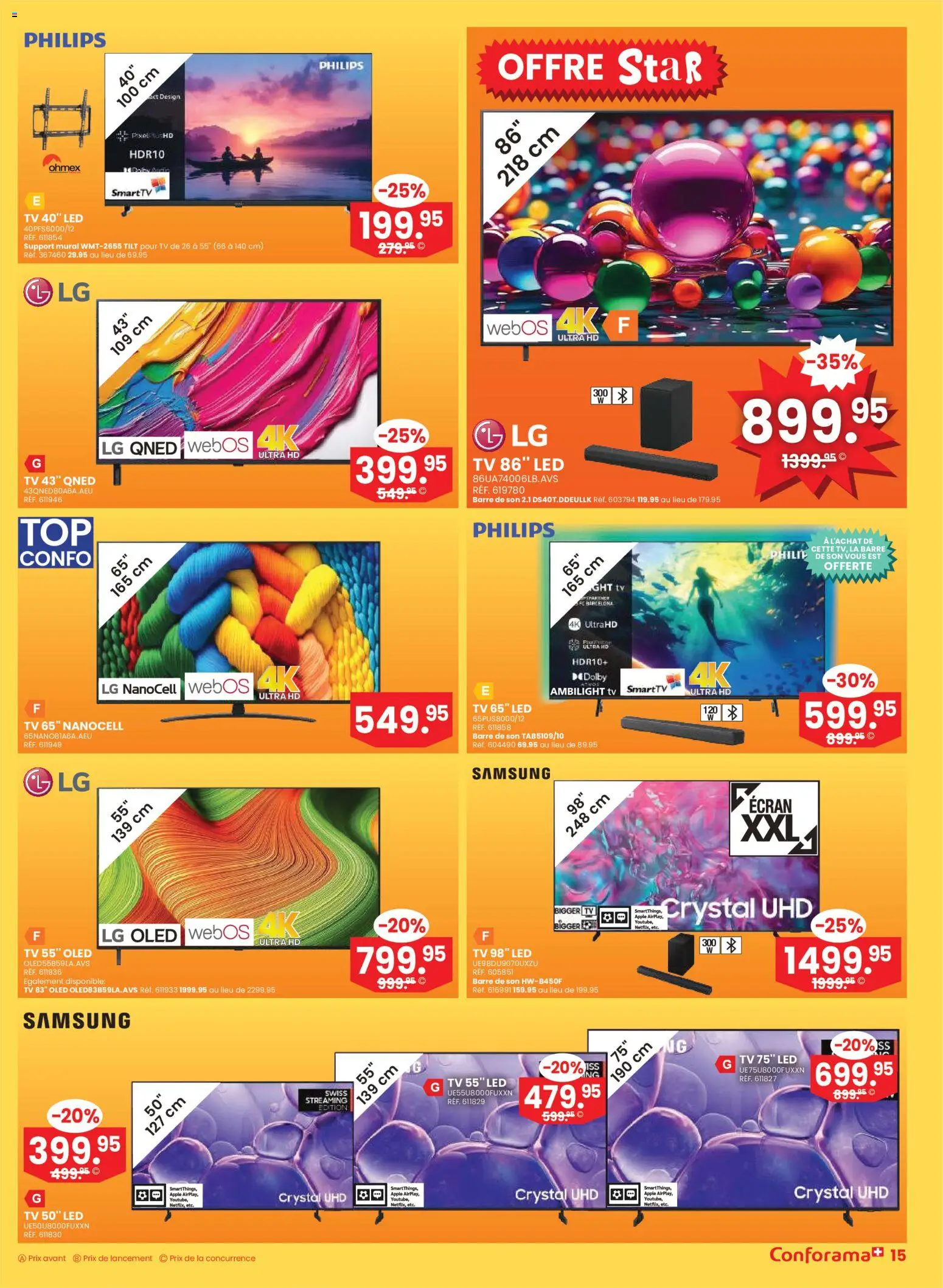 Conforama Aktionen FR – gültig ab 31.12.2025 | Seite: 15 | Produkte: TV, Apple, Samsung, Philips