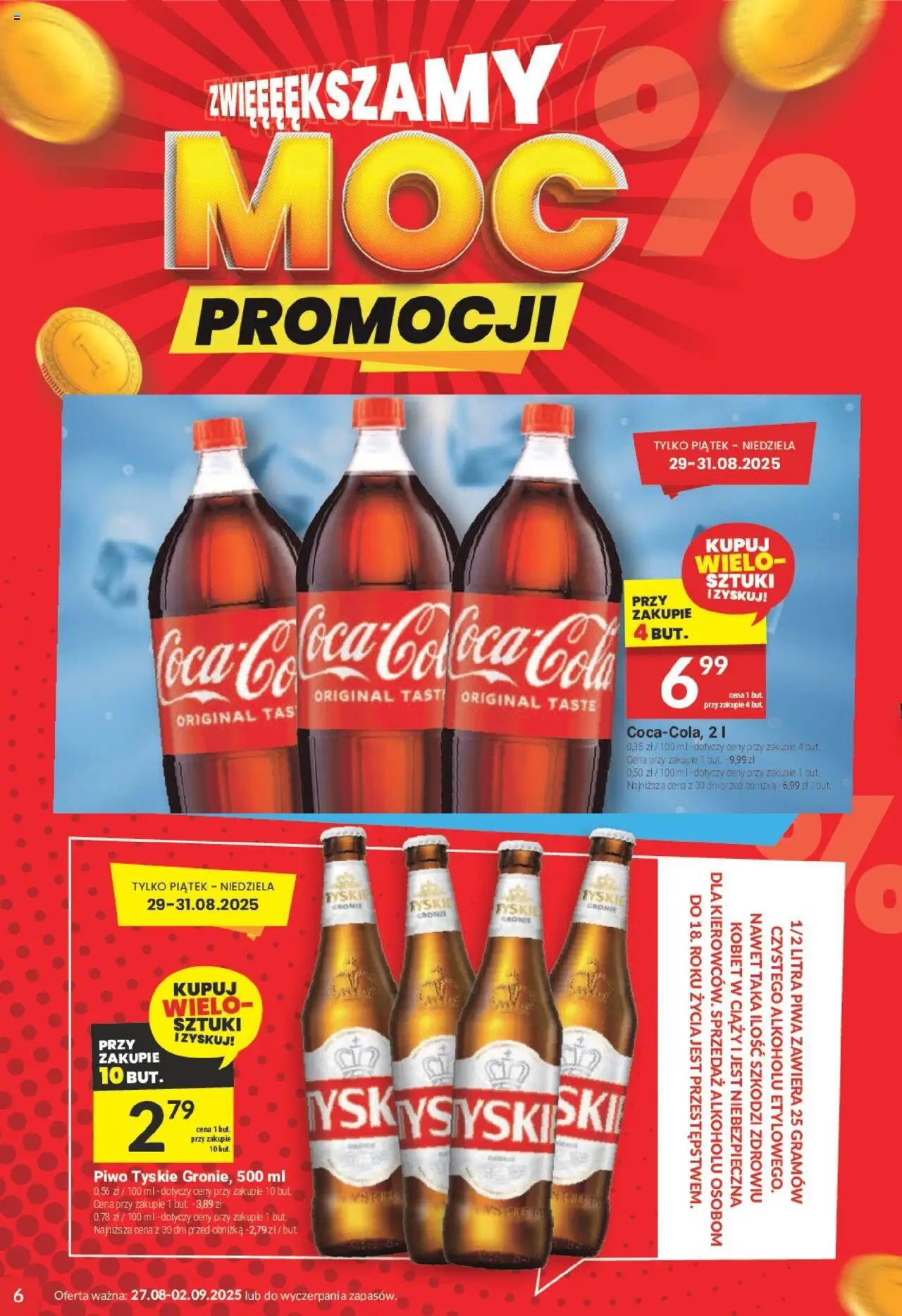 Twój Market Gazetka od 27.08.2025 | Strona: 6 | Produkty: Tyskie, Piwo