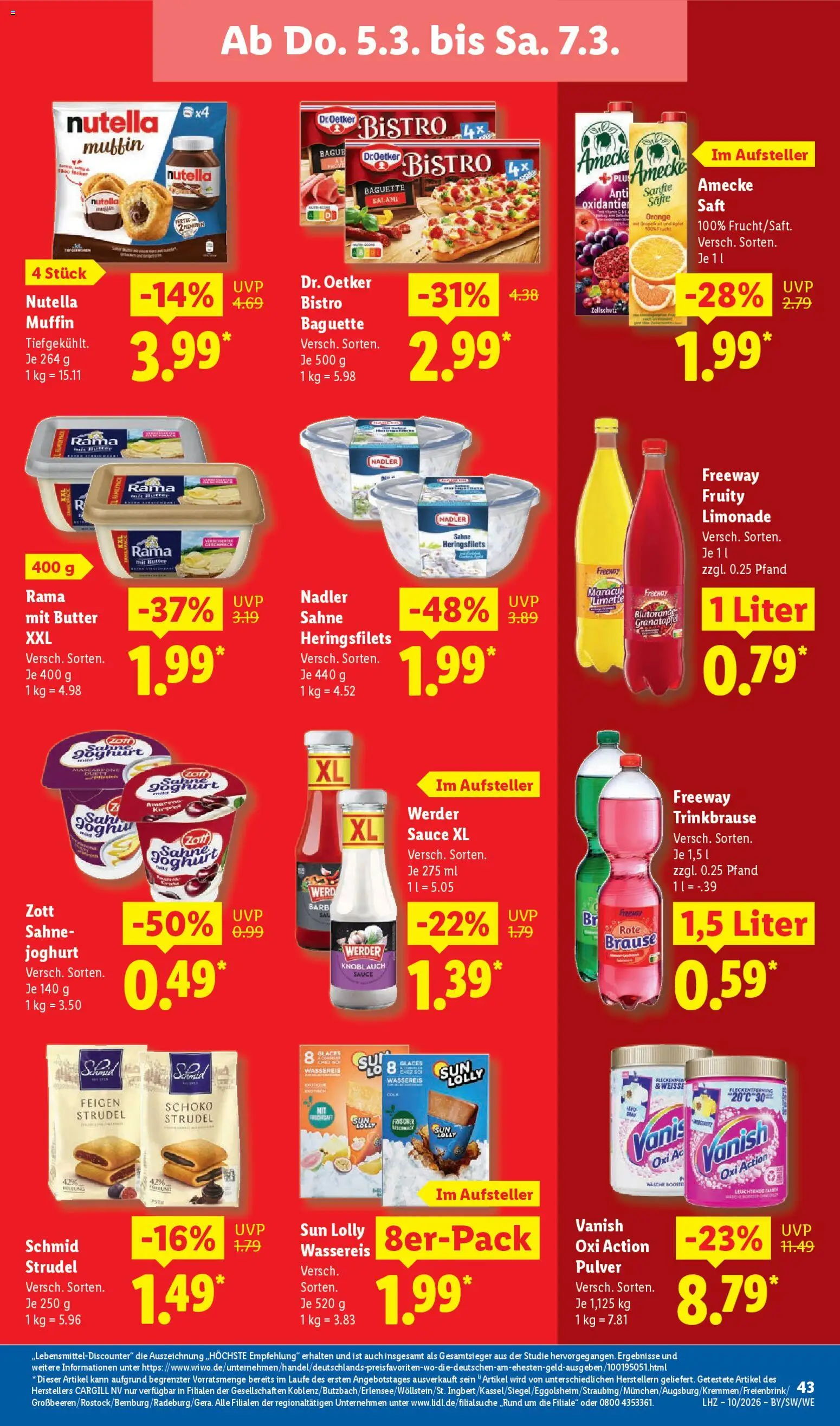 Lidl Německo leták od 02.03.2026 | Strana: 69 | Produkty: Maracuja, Rama, Vanish, Nutella