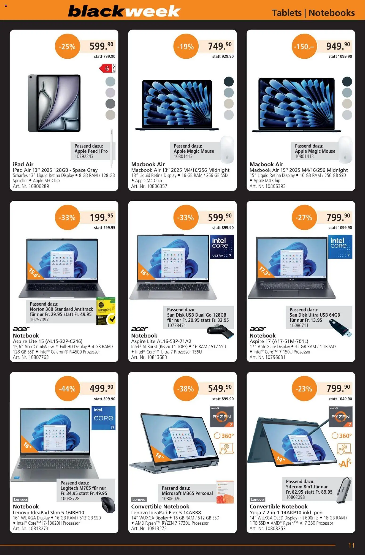 Fust - Black Friday – gültig ab 25.11.2025 | Seite: 11 | Produkte: Notebook, Apple, Ipad, Lenovo