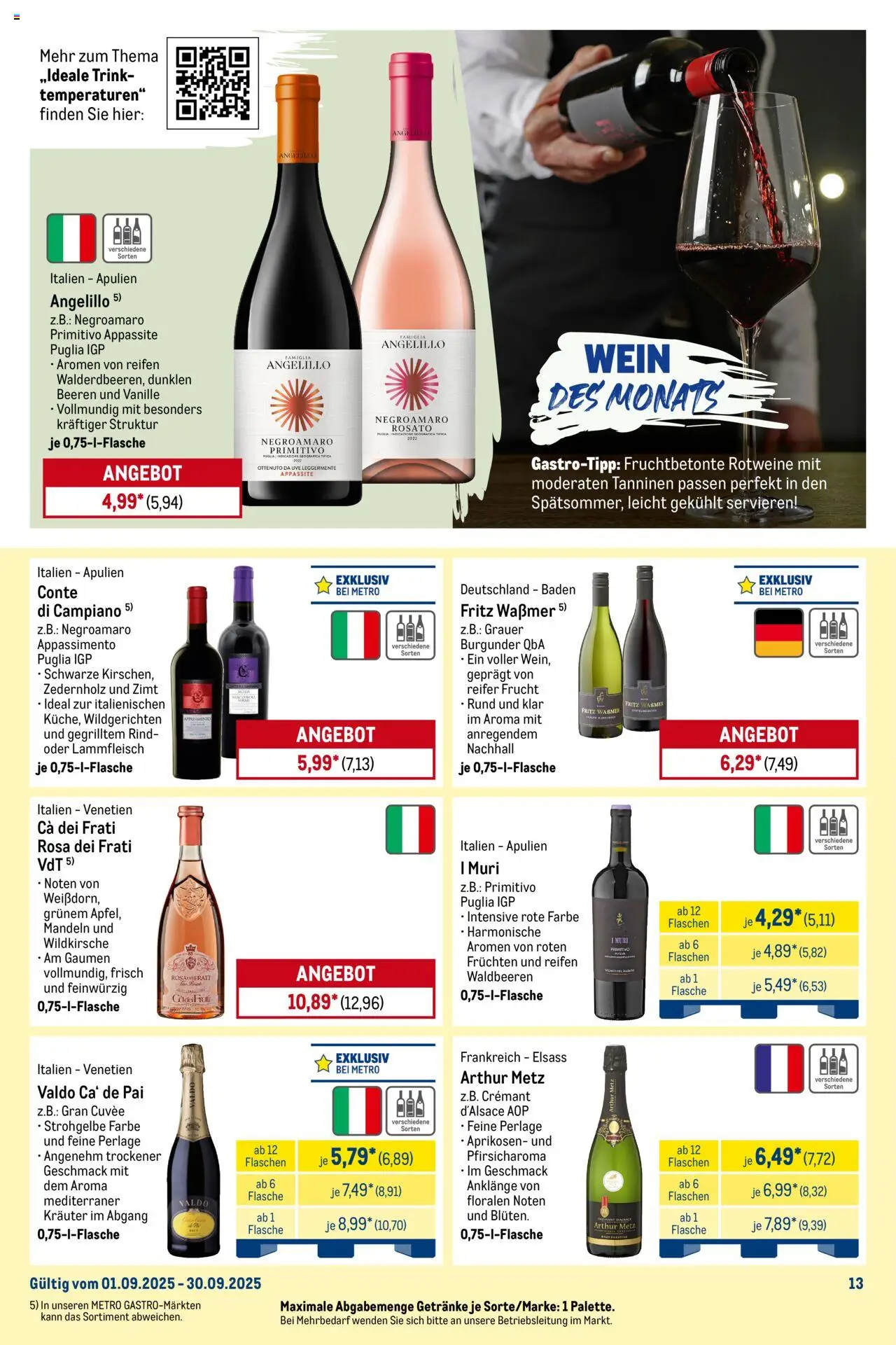 Metro Monats-Menü - gültig ab dem 01.09.2025 | Seite: 13 | Produkte: Mandeln, Wein