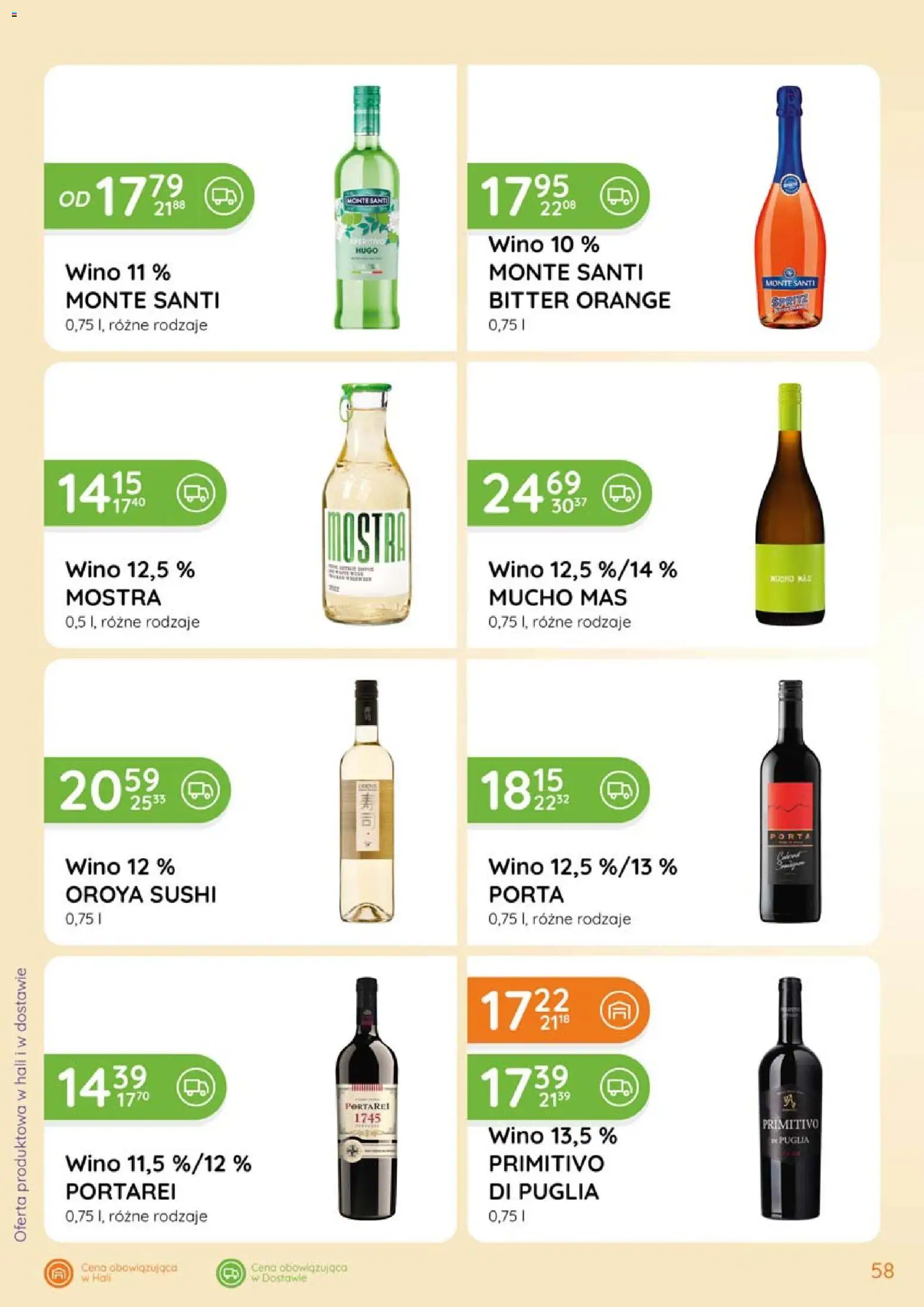 Eurocash Gazetka - Katalog Alkoholowy od 01.02.2026 | Strona: 58 | Produkty: Sushi, Monte Santi, Wino