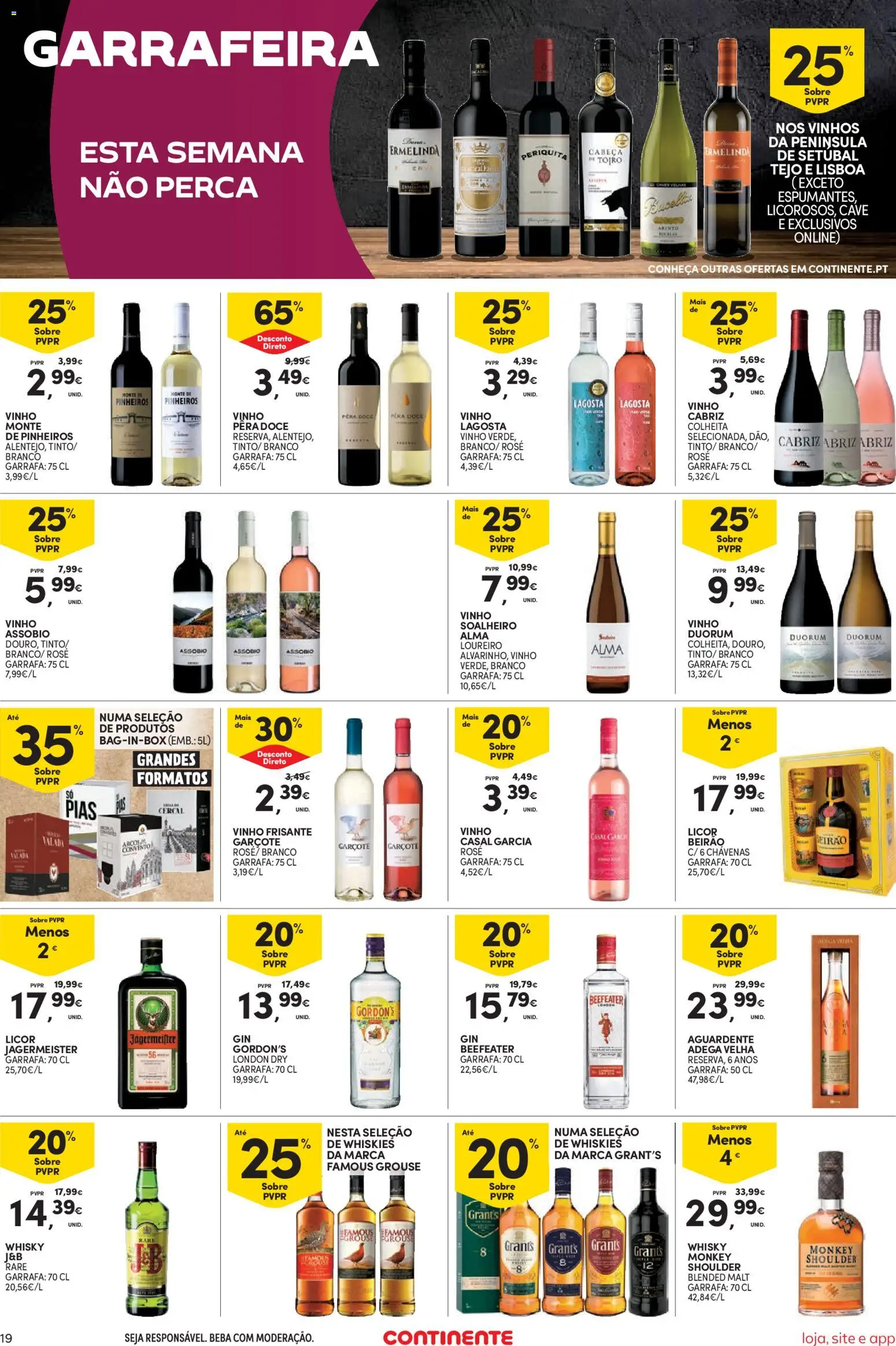 Continente Semanal Continente Bom Dia │ válido de 14.04.2026 | Página: 19 | Produtos: Lagosta, Licor, Chávenas, Vinho