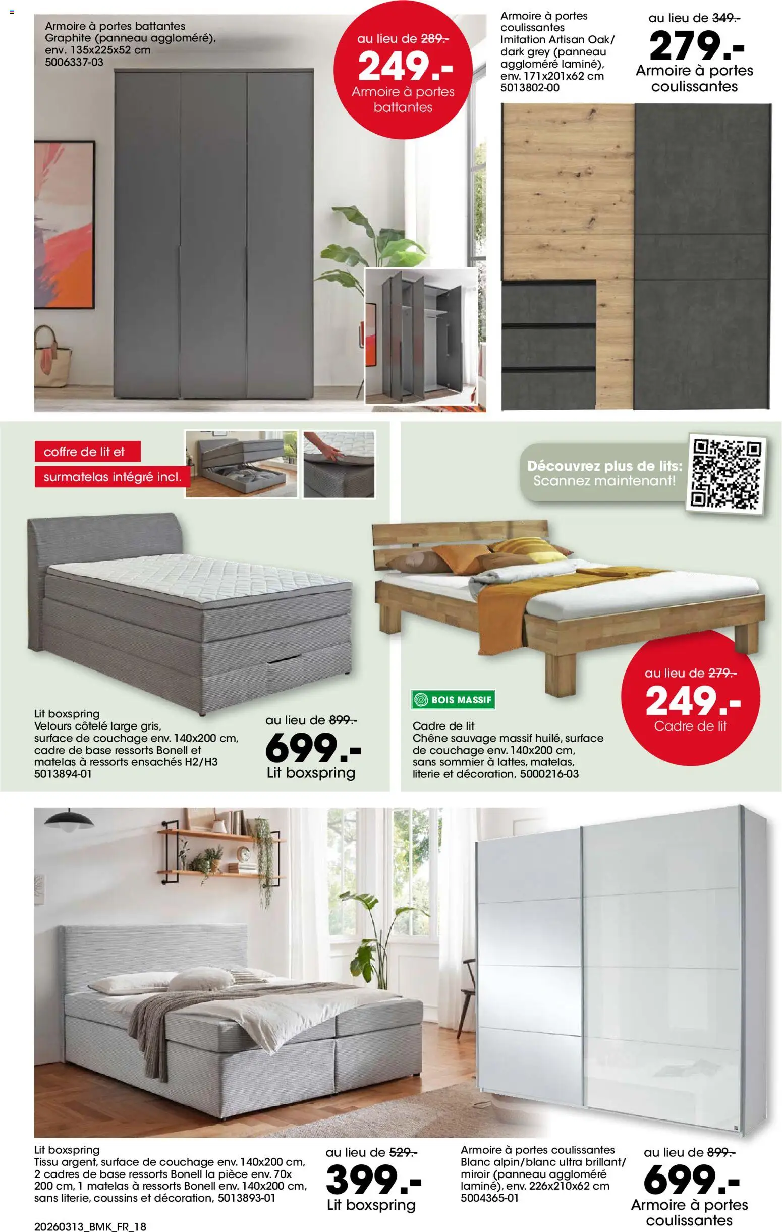 {H1} | Page: 18 | Produits: Lit, Sommier, Portes, Literie