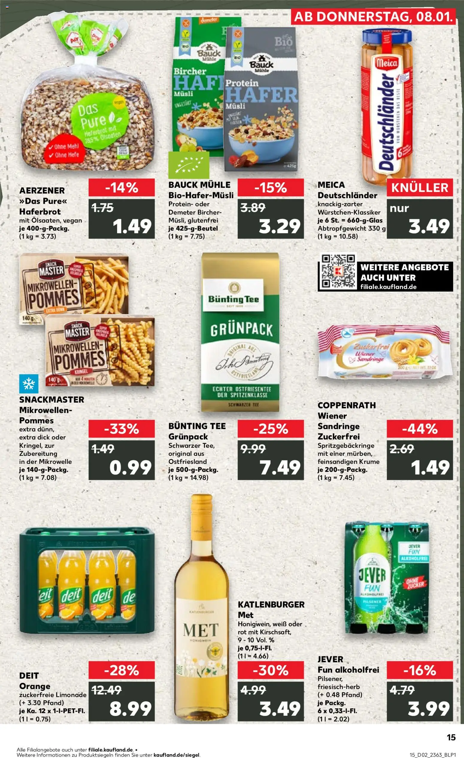 Kaufland prospekt Bremen	 – gültig ab 08.01.2026 | Seite: 15 | Produkte: Mühle, Mehl, Limonade, Jever