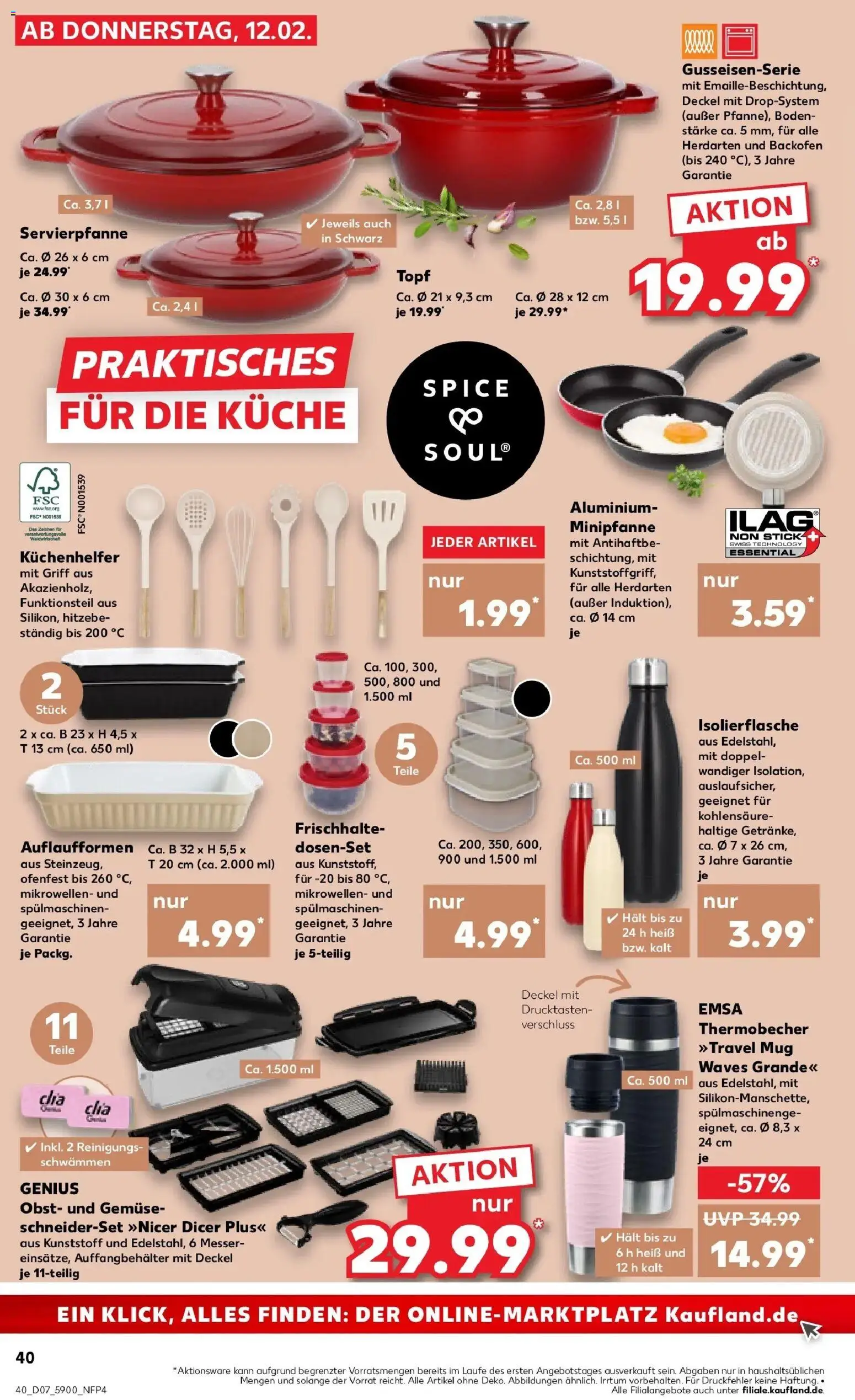 Kaufland prospekt Sangerhausen	 – gültig ab 12.02.2026 | Seite: 48 | Produkte: Küche, Gemüse, Obst, Backofen