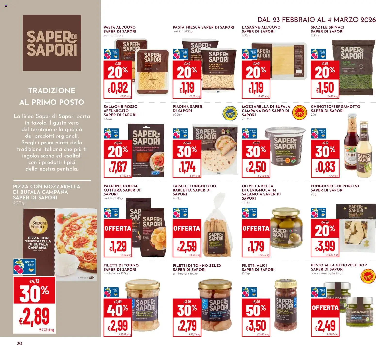 Volantino Pan del 23.02.2026 | Pagina: 20 | Prodotti: Patatine, Olive, Pasta, Pesto