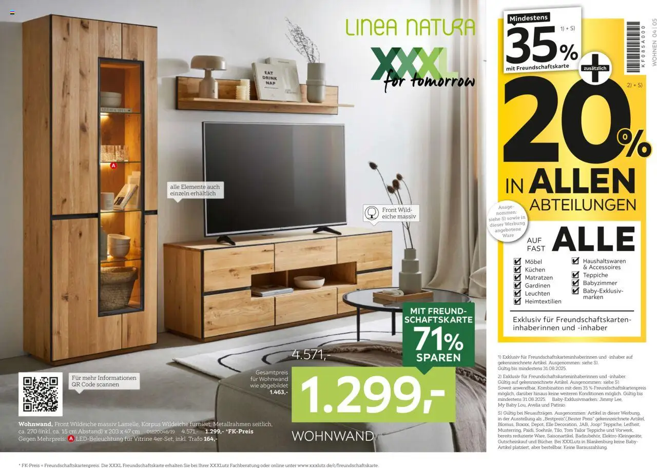 XXXL Lutz Nr. 1 beim Preis - gültig ab dem 18.08.2025 | Seite: 4 | Produkte: Wohnwand, Vitrine, Kuchen
