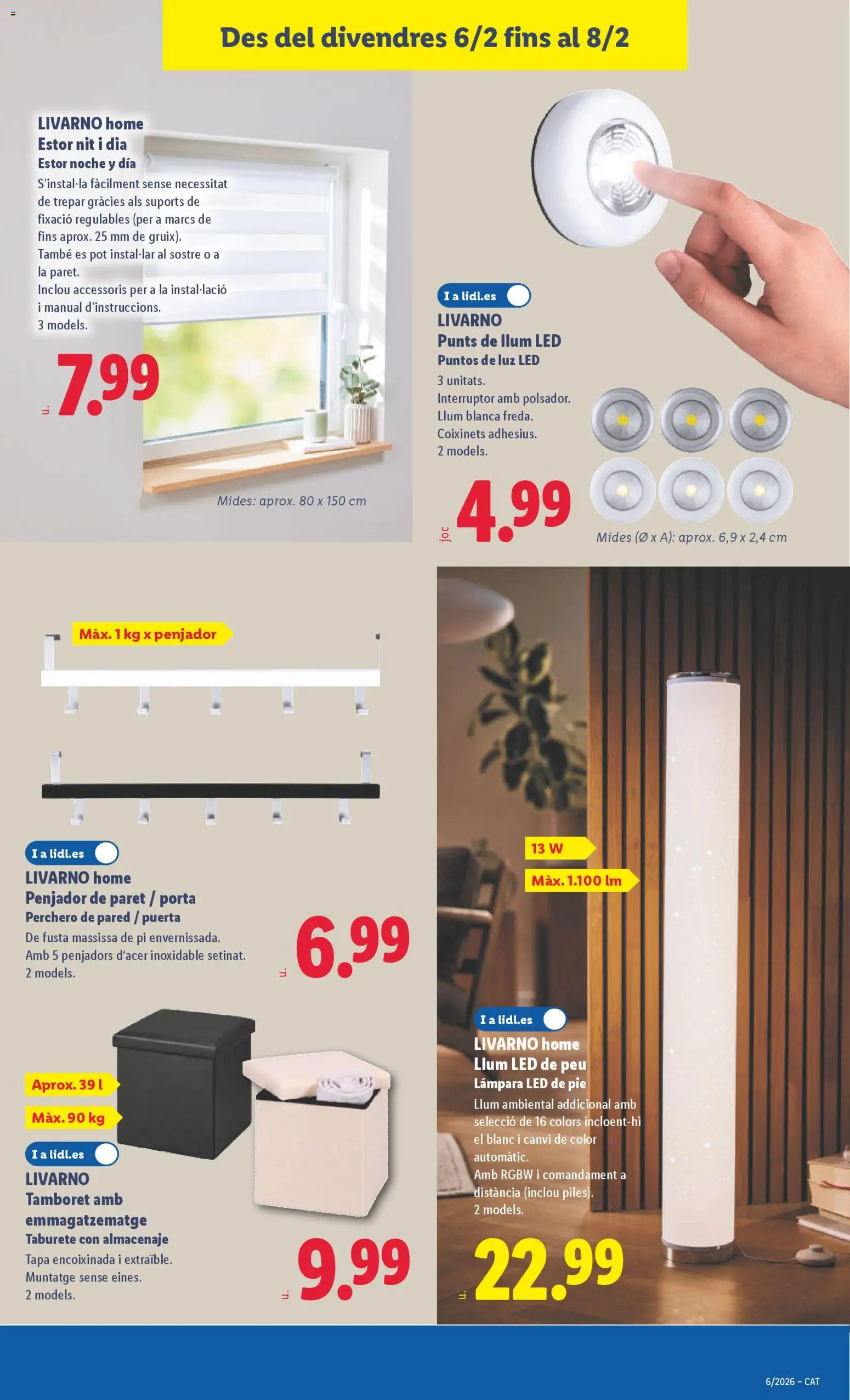 Lidl folleto de bazar │ válido desde el 02.02.2026 | Página: 25 | Productos: Perchero, Taburete, Almacenaje, Lámpara
