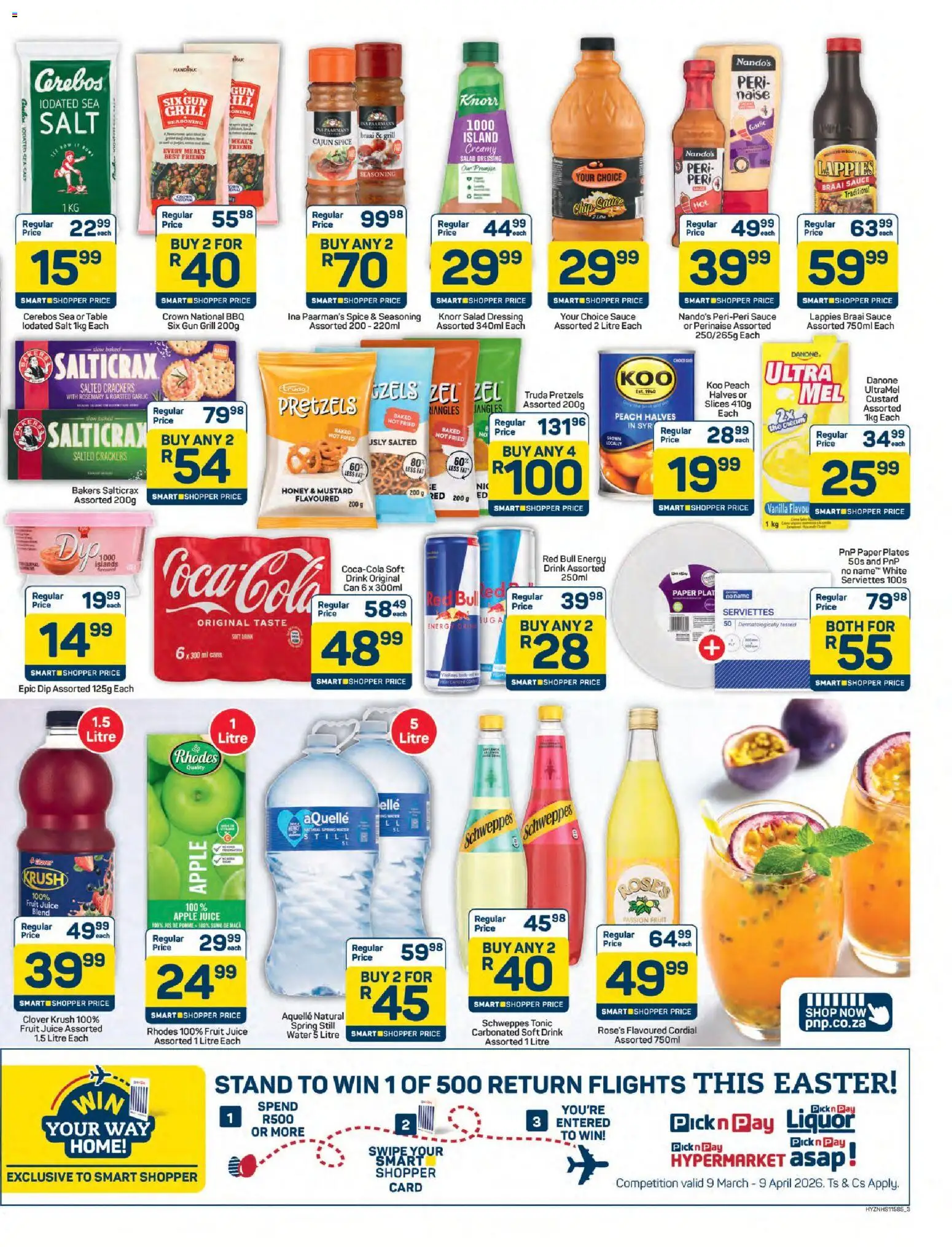 New Pick n Pay Hypermarket Easter Braai Specials catalogue – valid from 19.03.2026 | Page: 3 | Products: Juice, Mustard, Sauce, Garlic
