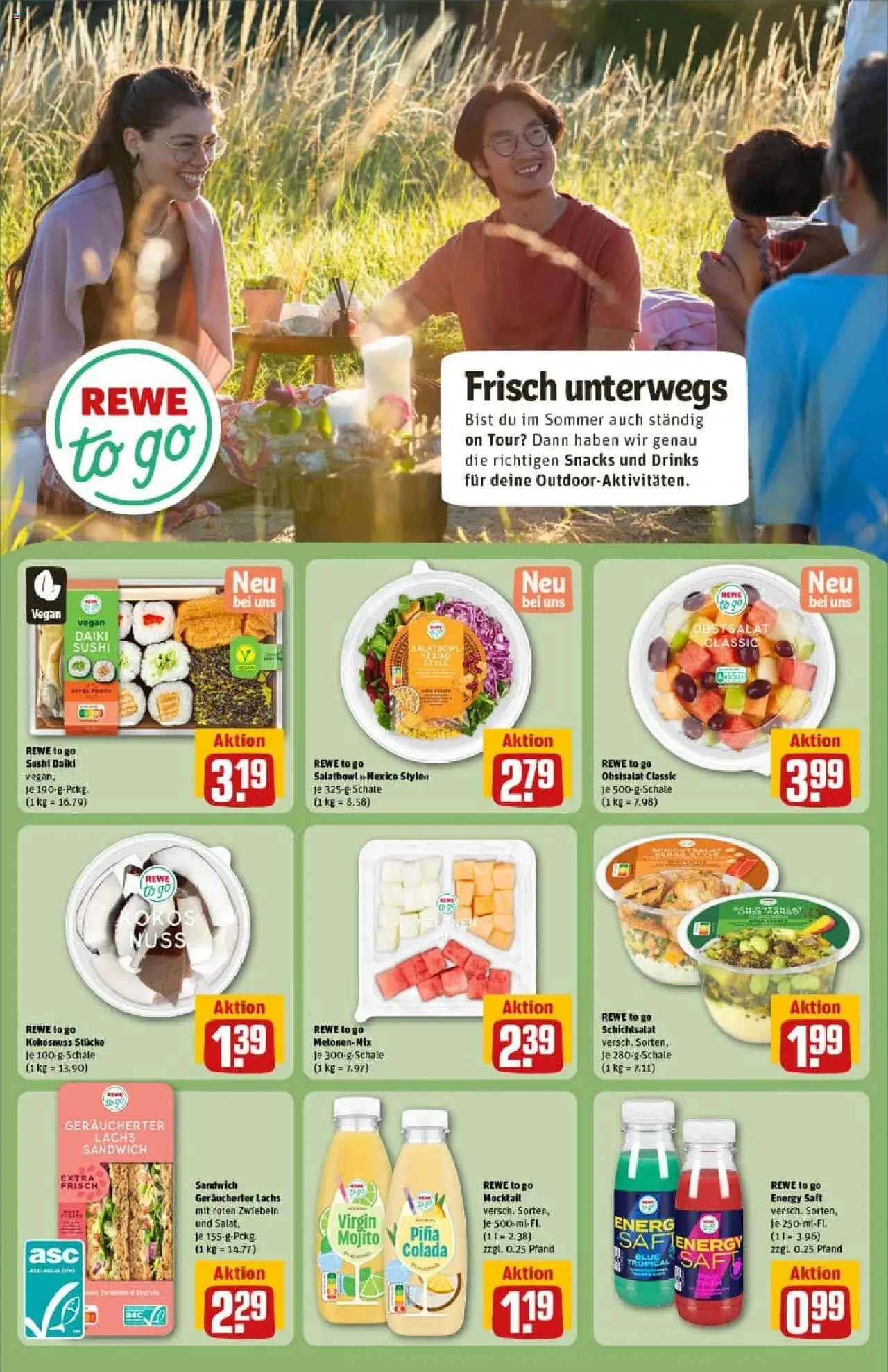 Rewe prospekt Michelstadt	 - gültig ab dem 13.07.2025 | Seite: 14 | Produkte: Lachs, Zwiebeln, Saft, Salat